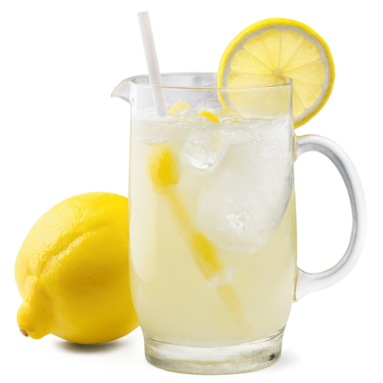 Glass of Lemonade with ice cube beverage isolated on transparent background #2314
