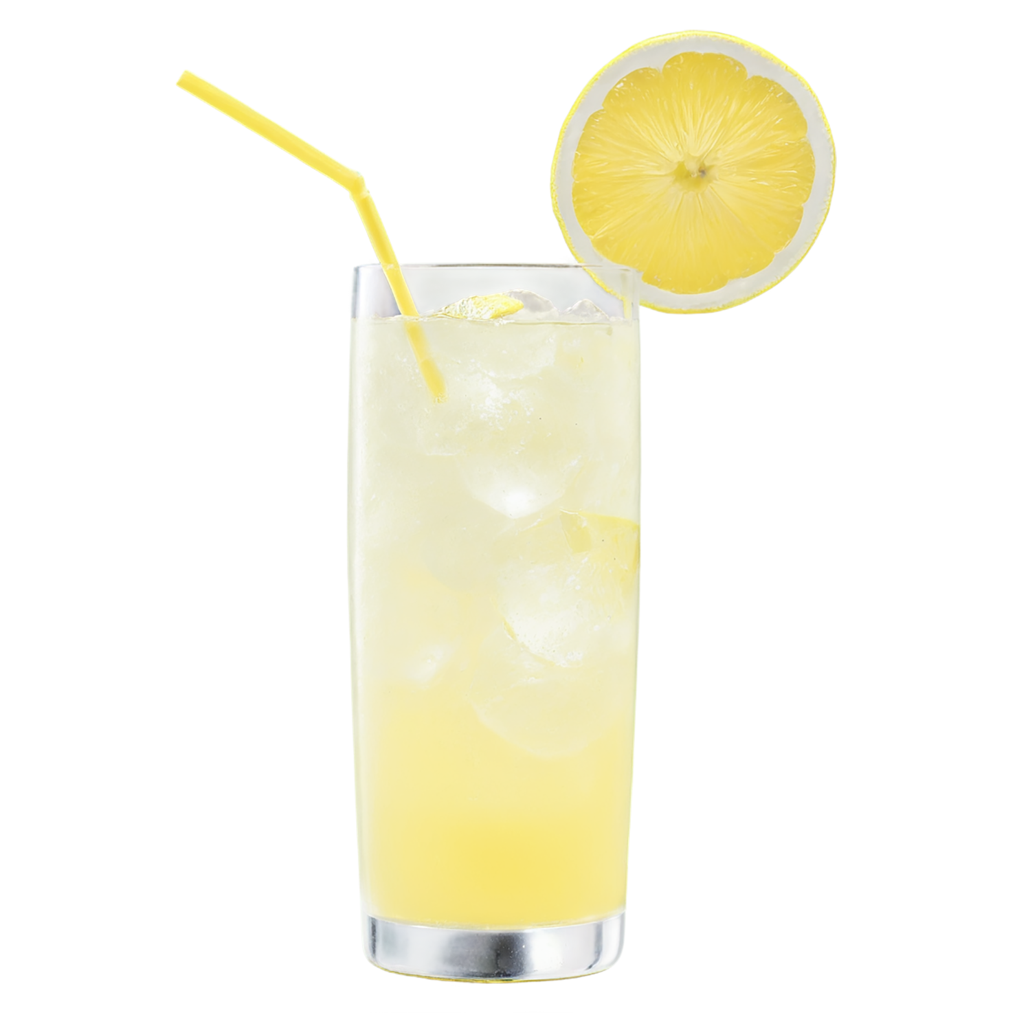 Glass of Lemonade with ice cube beverage isolated on transparent background #2316