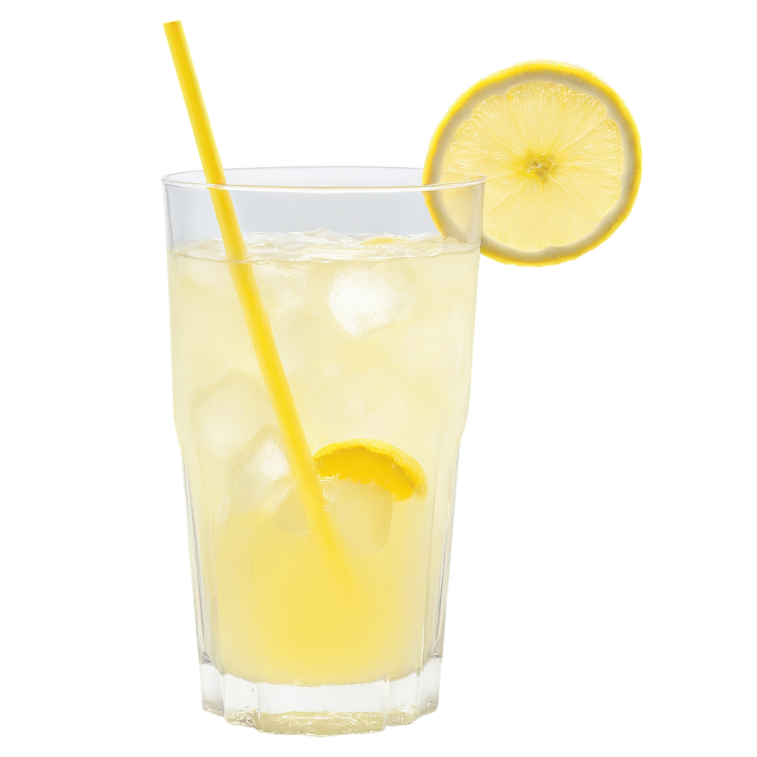 Glass of Lemonade with ice cube beverage isolated on transparent background #2319
