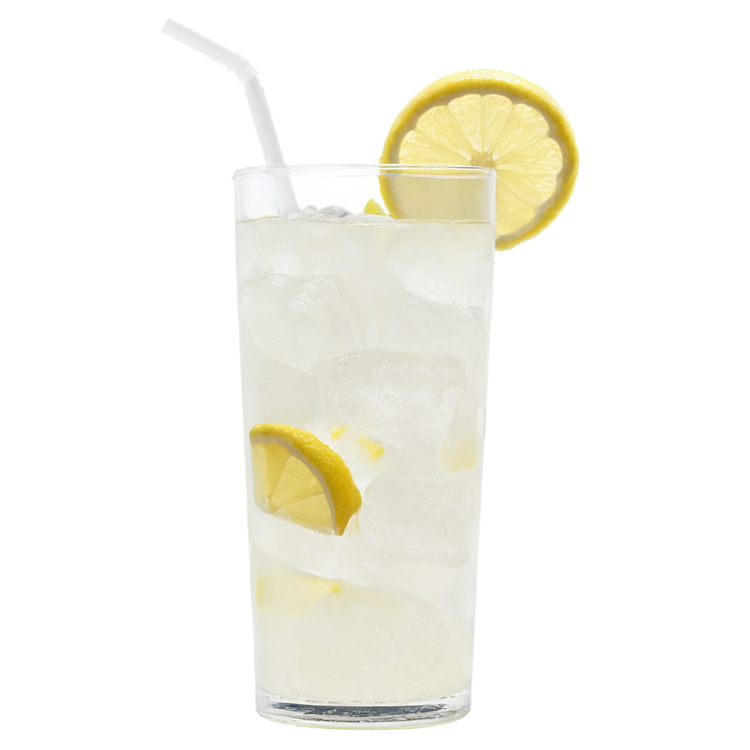 Glass of Lemonade with ice cube beverage isolated on transparent background #2323