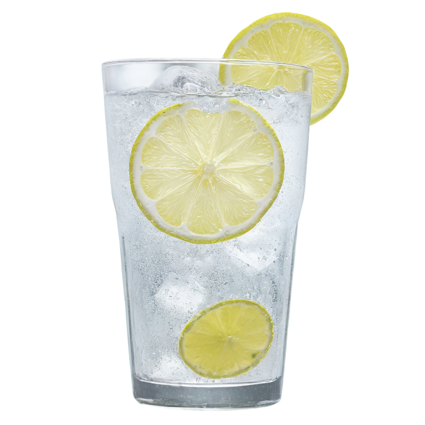Glass of lemon-lime with ice cube beverage isolated on transparent background #2333