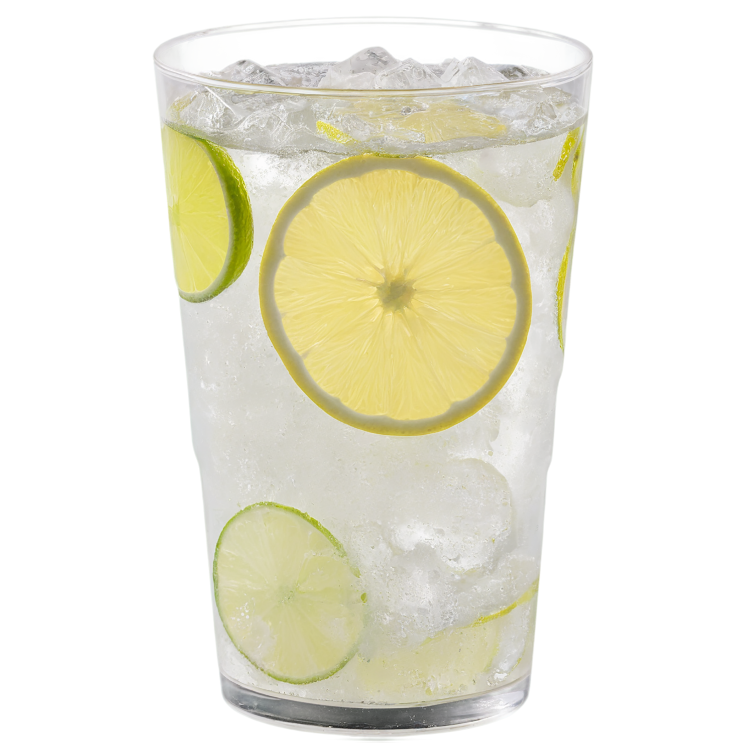 Glass of lemon-lime with ice cube beverage isolated on transparent background #2335
