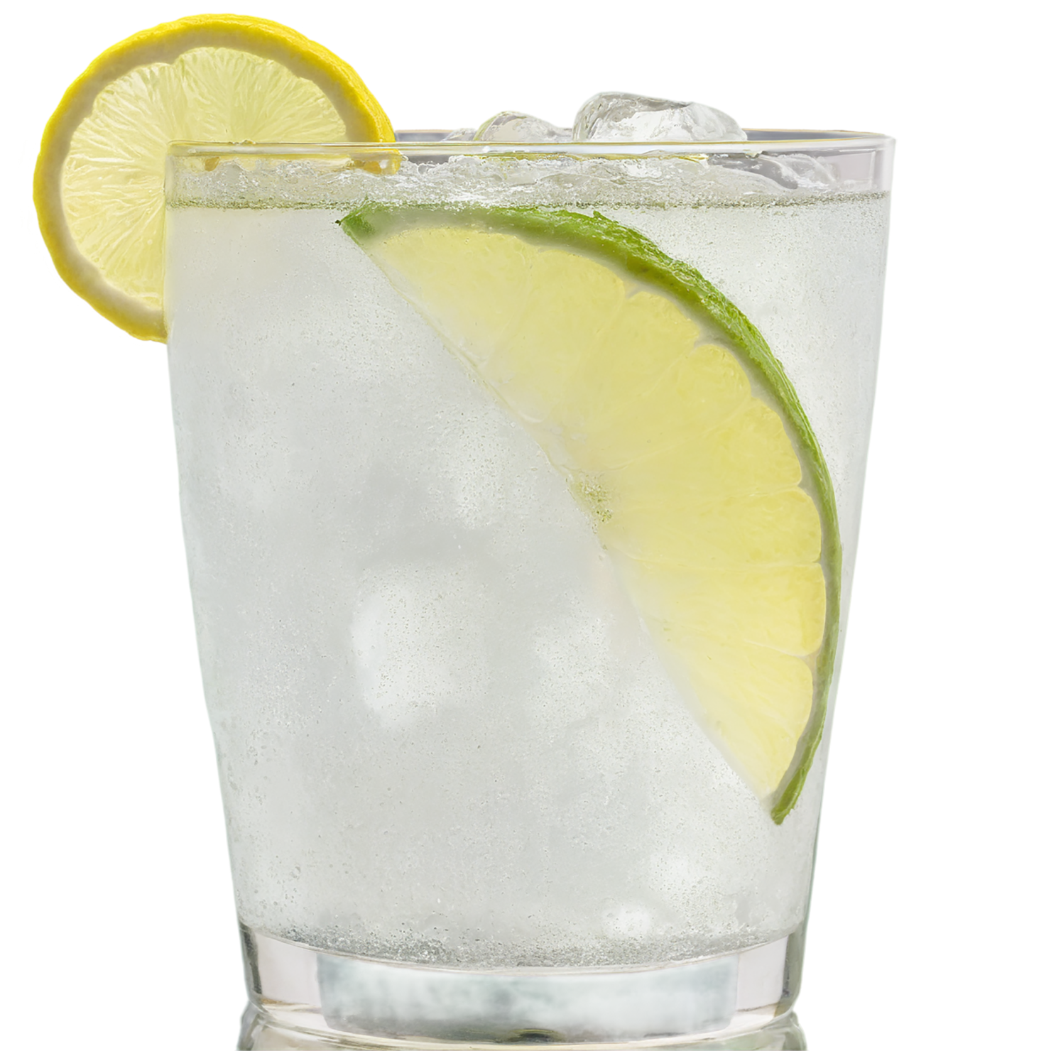 Glass of lemon-lime with ice cube beverage isolated on transparent background #2336
