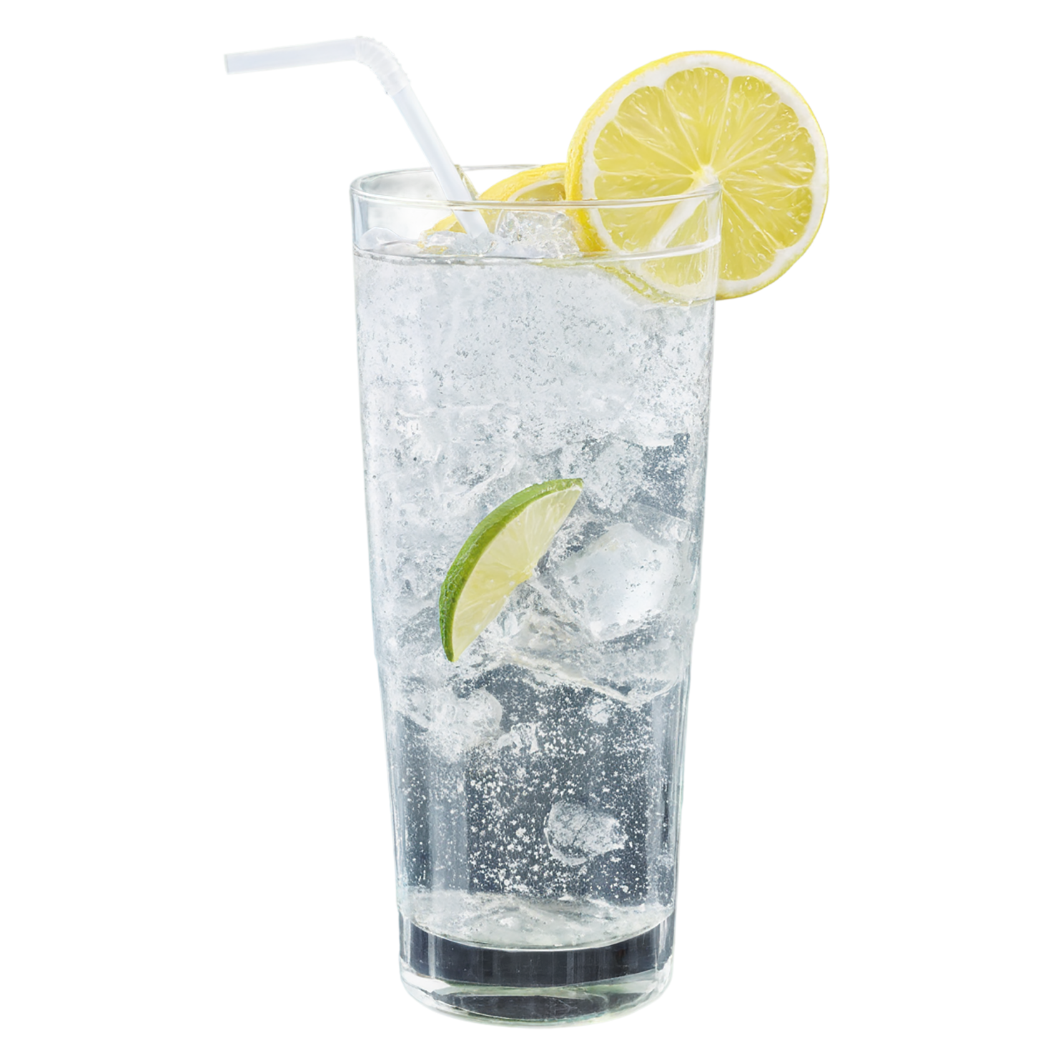 Glass of lemon-lime with ice cube beverage isolated on transparent background #2339