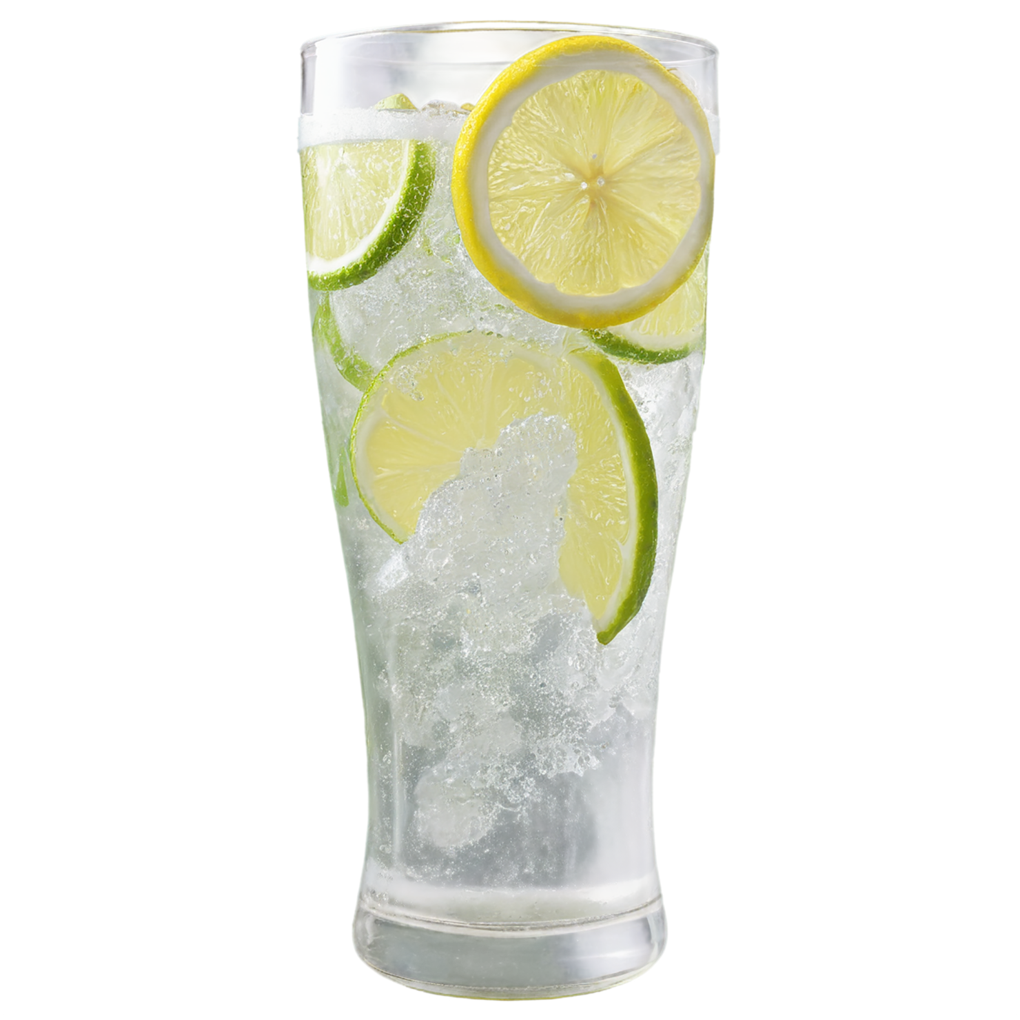 Glass of lemon-lime with ice cube beverage isolated on transparent background #2343