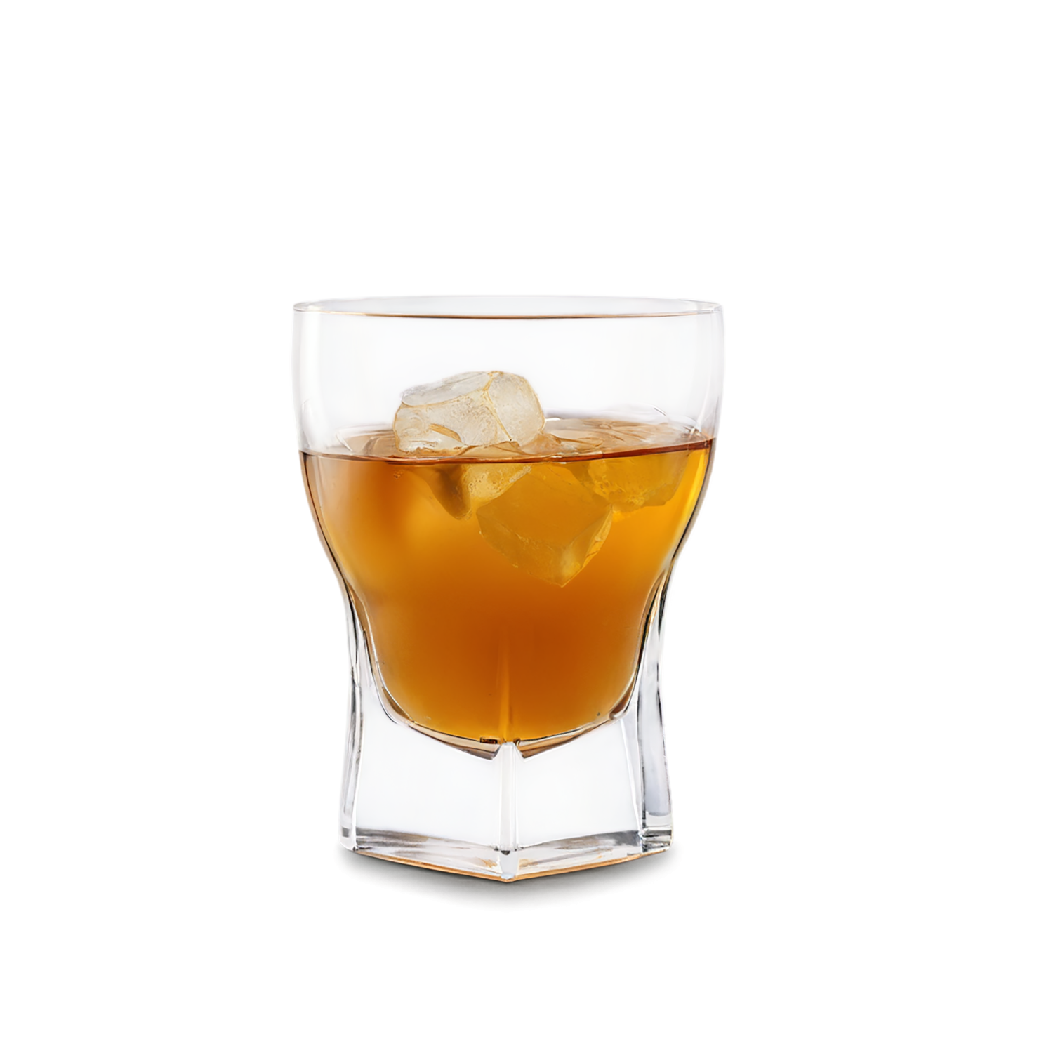 Glass of rum with ice cube beverage isolated on transparent background #2425