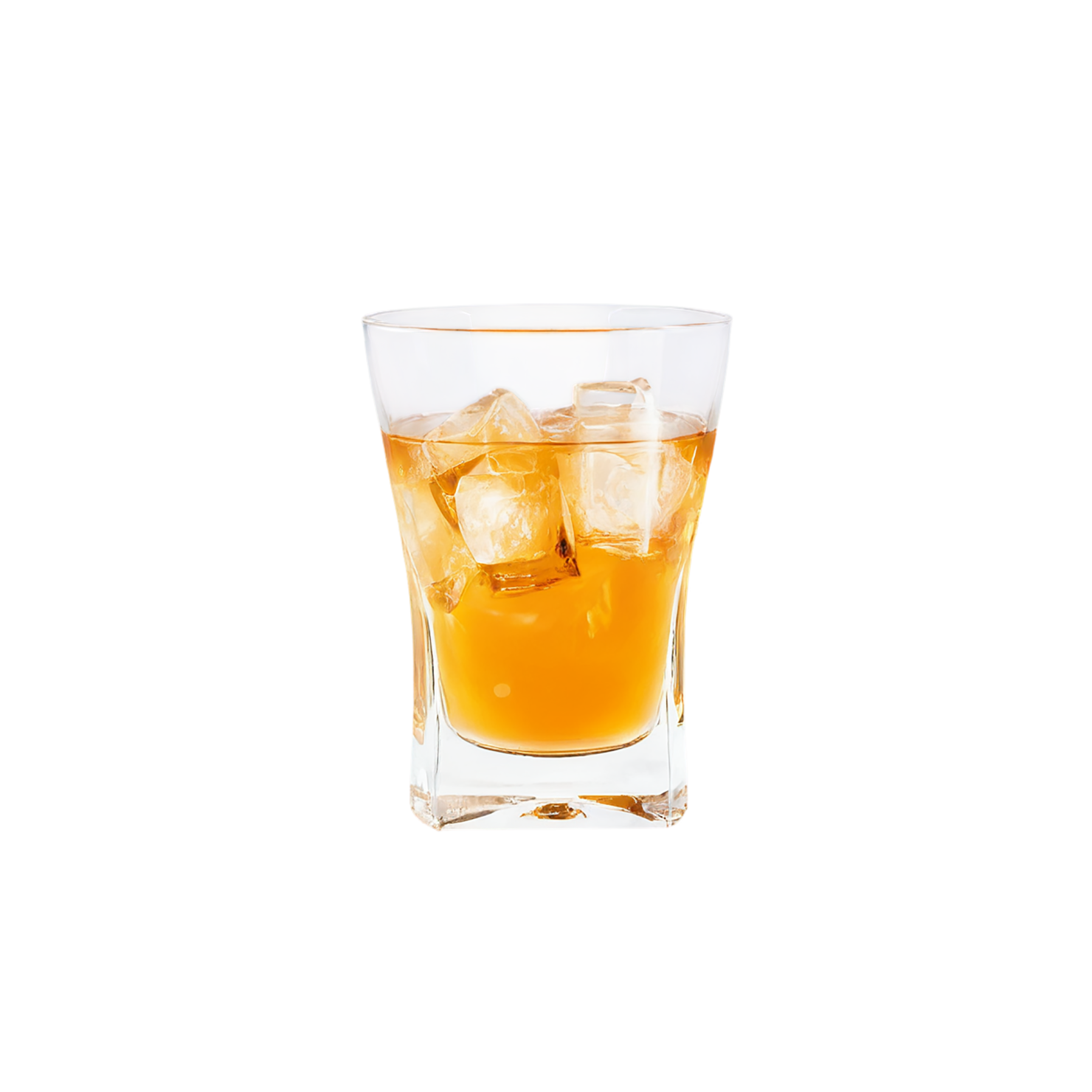 Glass of rum with ice cube beverage isolated on transparent background #2429