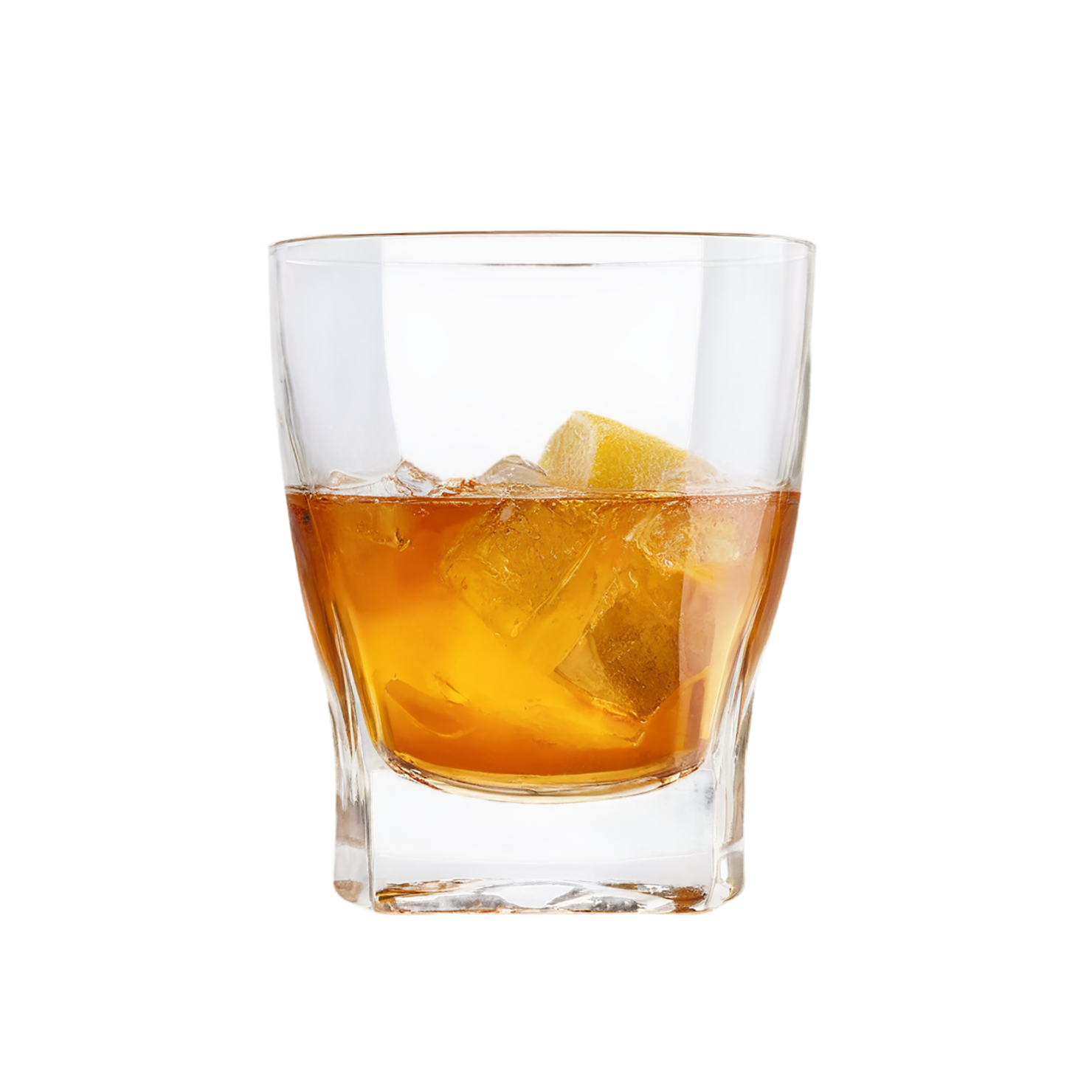 Glass of rum with ice cube beverage isolated on transparent background #2430