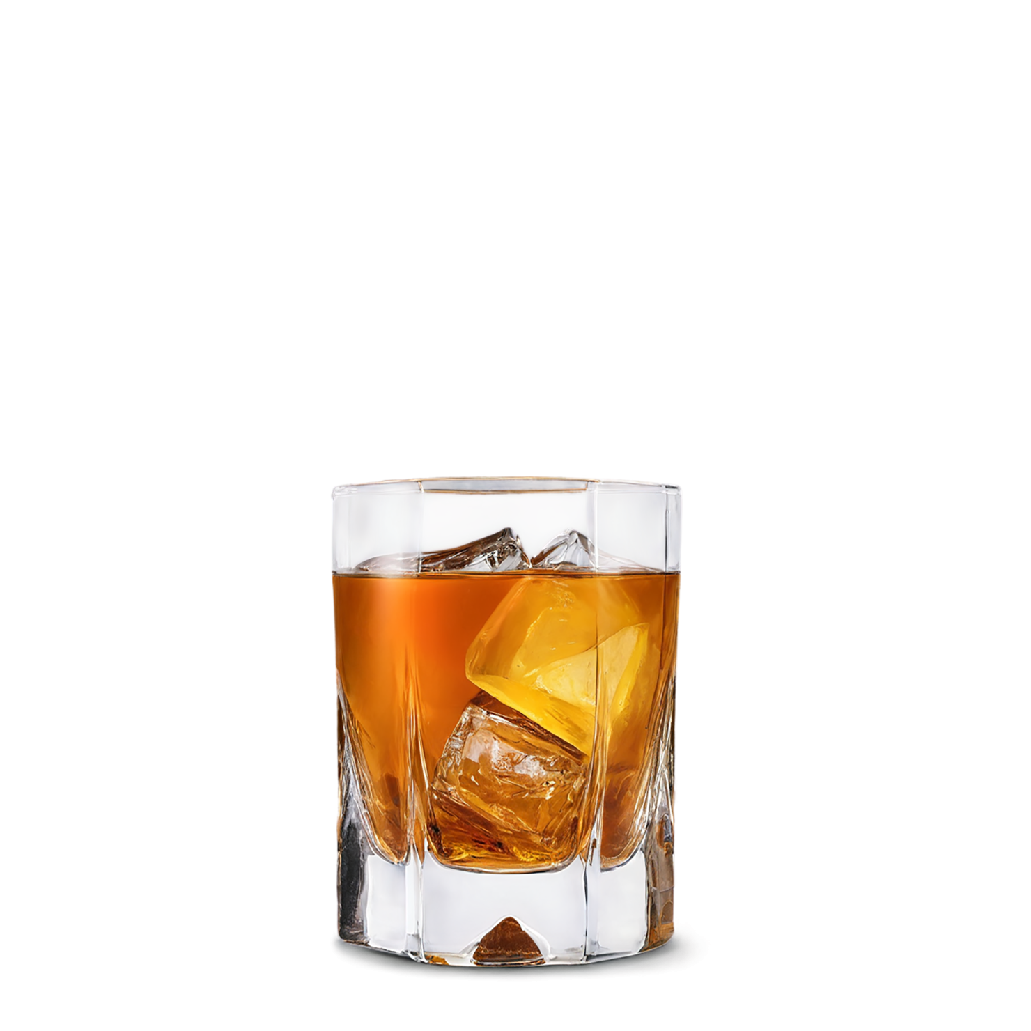 Glass of rum with ice cube beverage isolated on transparent background #2431