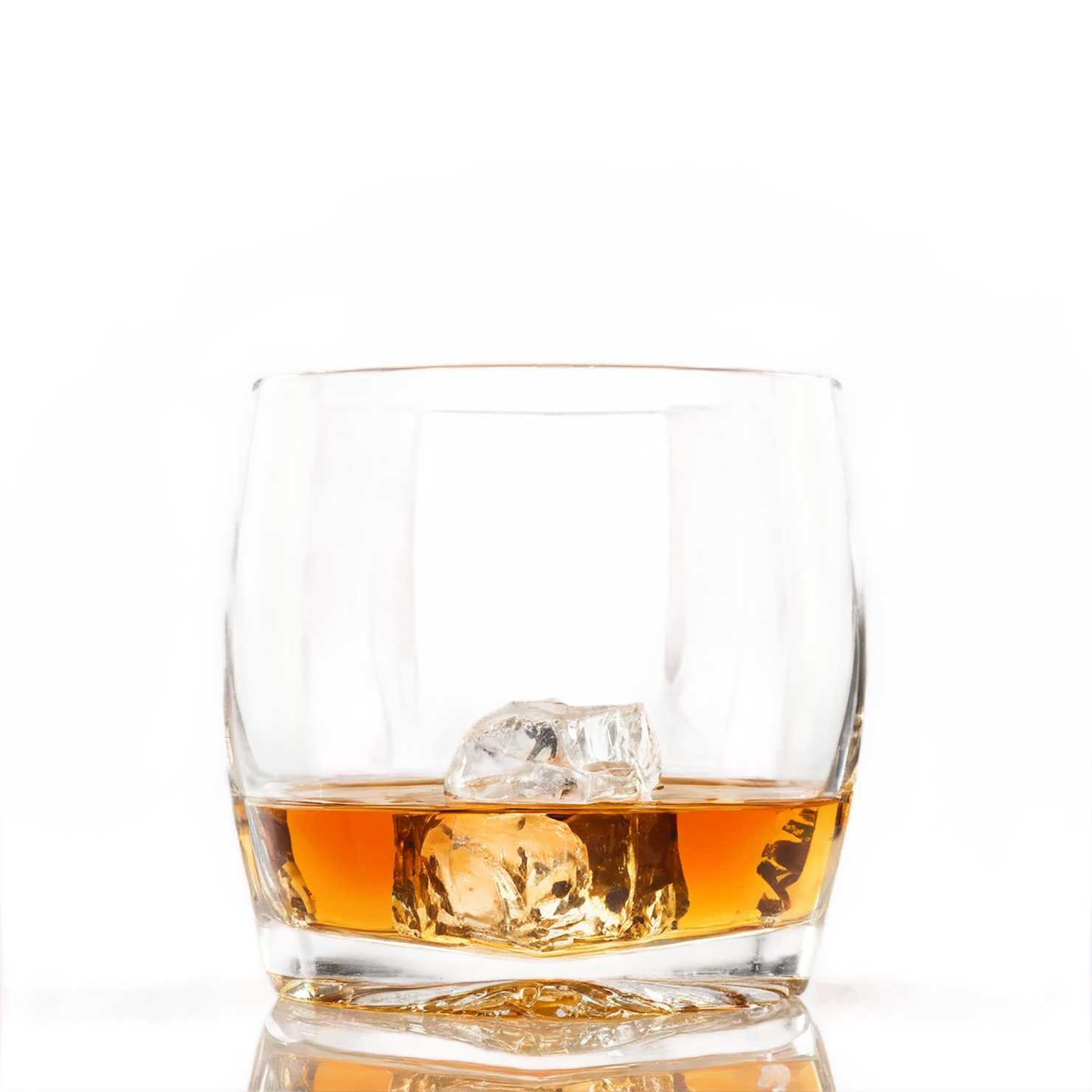 Glass of rum with ice cube beverage isolated on transparent background #2432