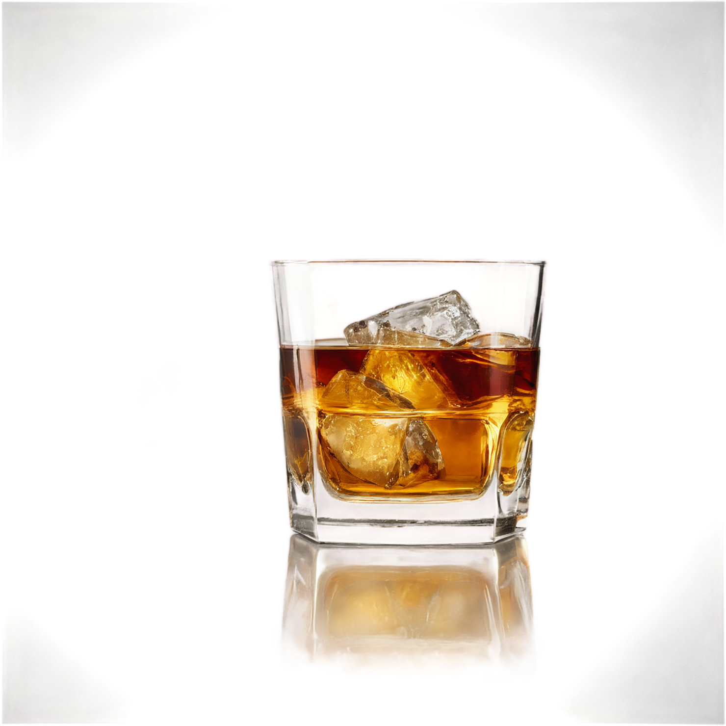 Glass of rum with ice cube beverage isolated on transparent background #2433