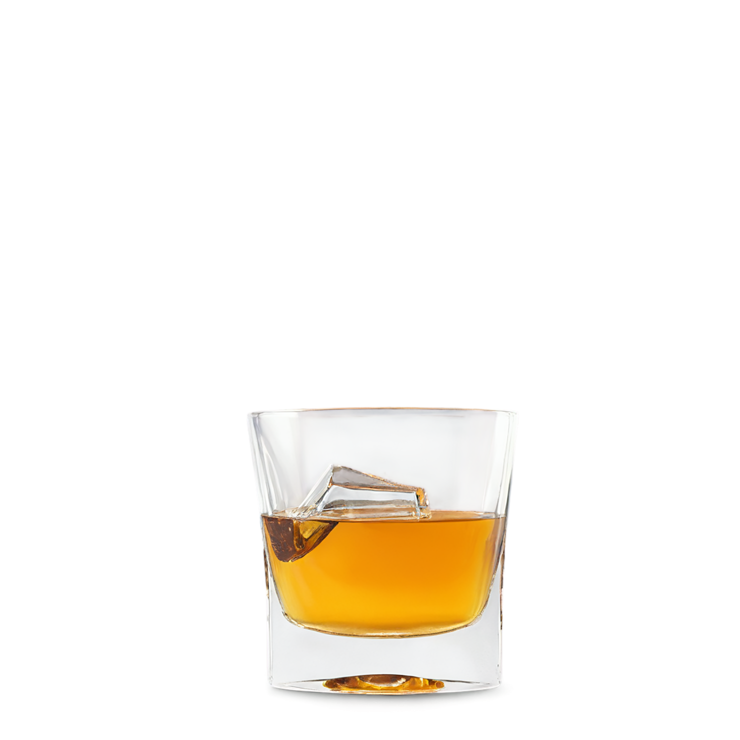 Glass of rum with ice cube beverage isolated on transparent background #2434