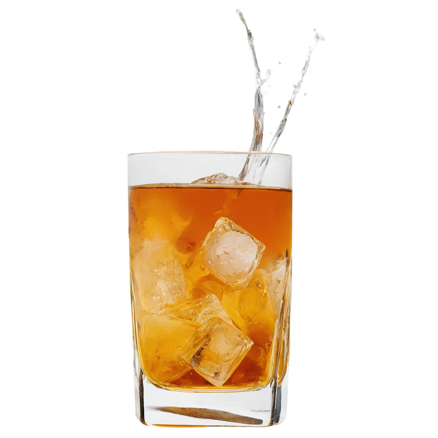 Glass of rum with ice cube beverage isolated on transparent background #2436