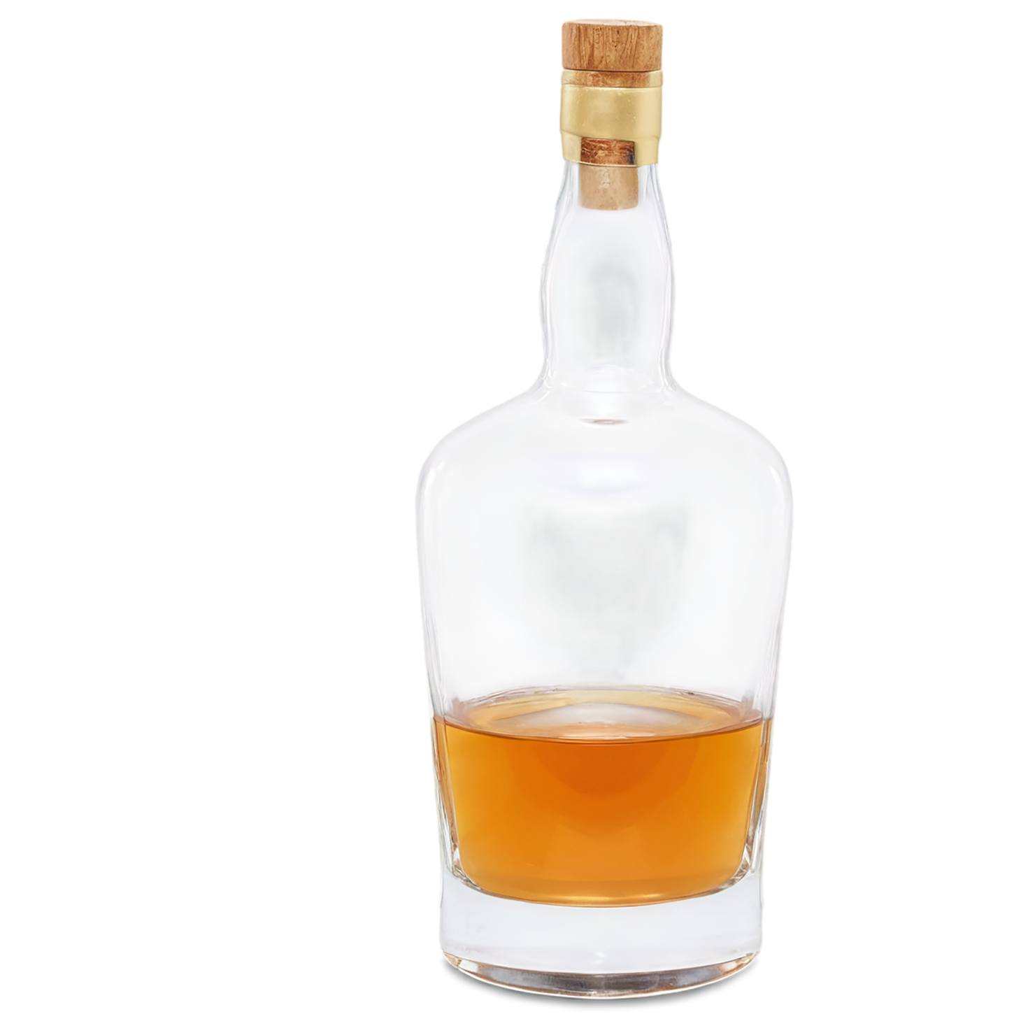 Glass bottle of rum beverage isolated on transparent background #2443