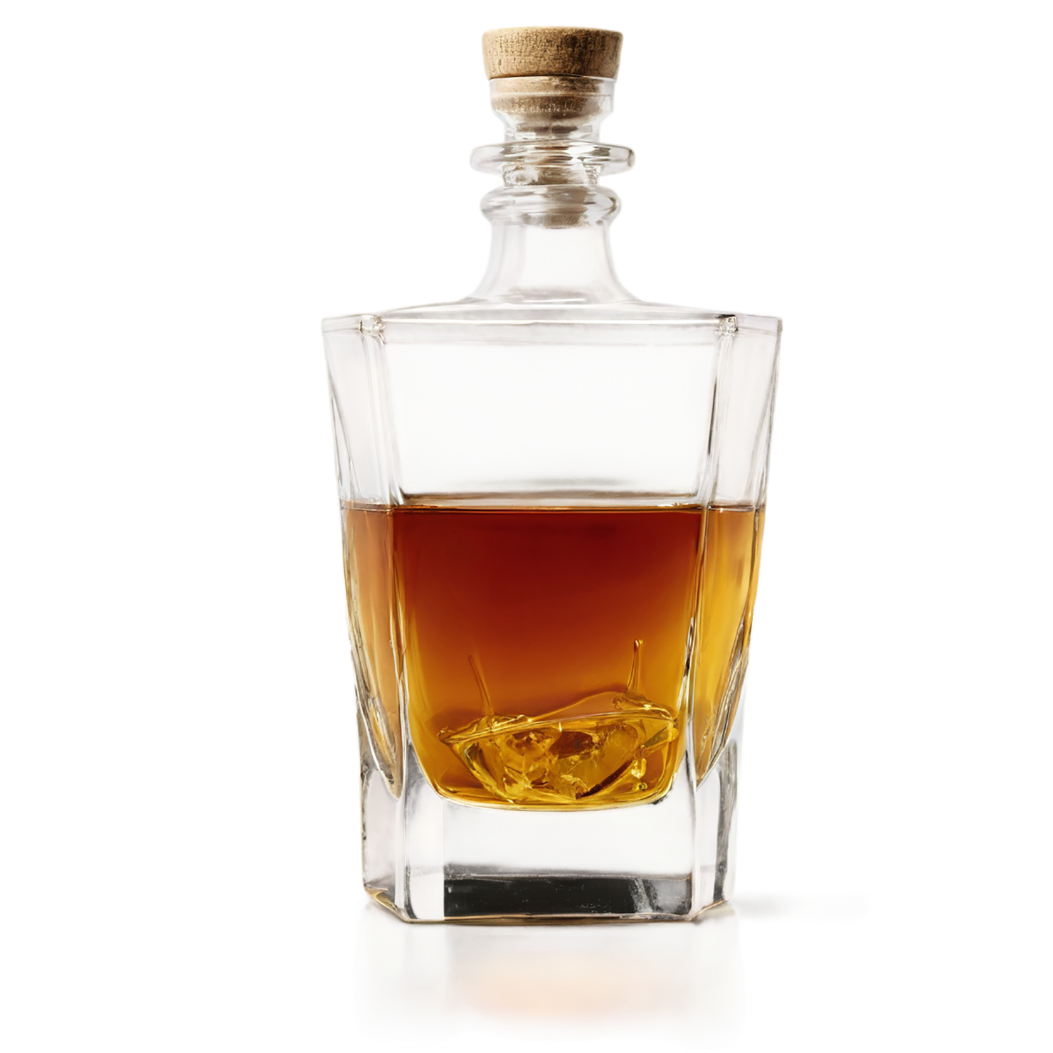 Glass bottle of rum beverage isolated on transparent background #2444