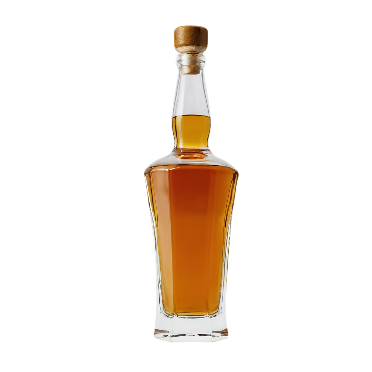 Glass bottle of rum beverage isolated on transparent background #2445