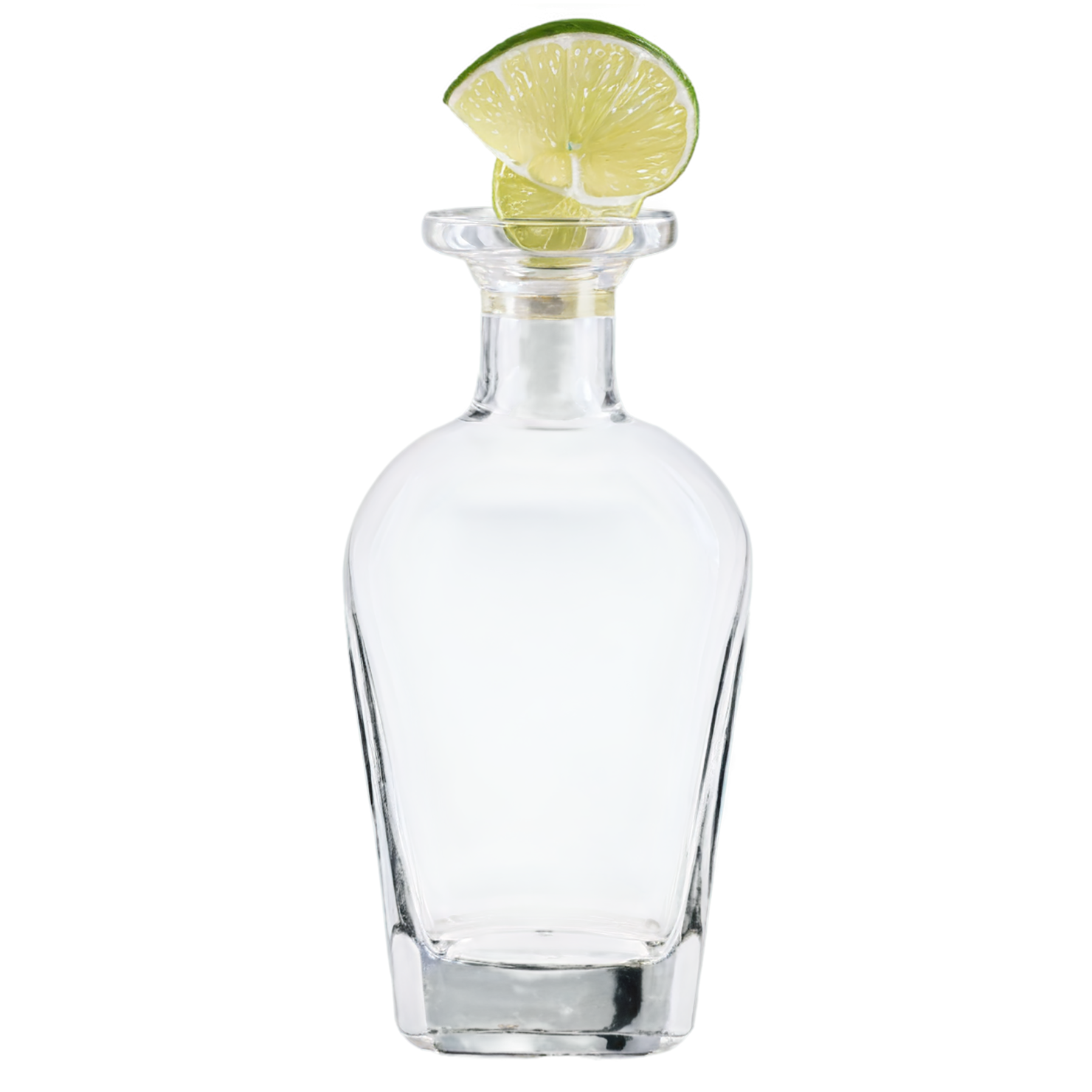 Glass bottle of tequila with lime beverage isolated on transparent background #2453