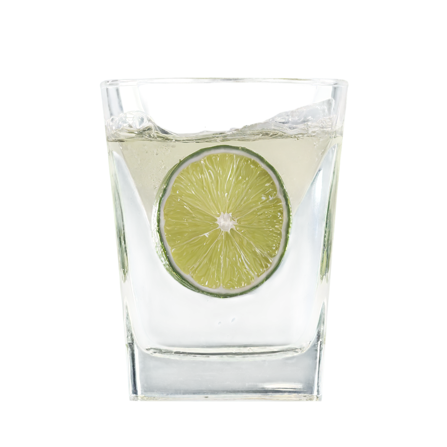 Glass of tequila with lime beverage isolated on transparent background #2462