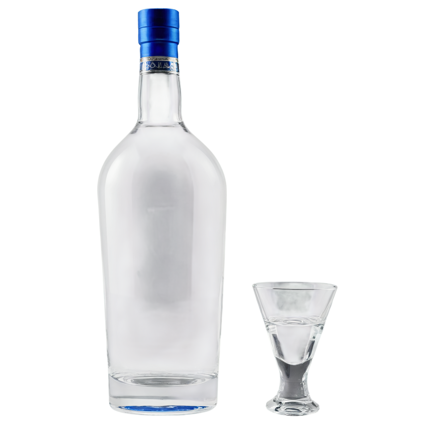 Glass bottle of vodka  beverage isolated on transparent background #2472