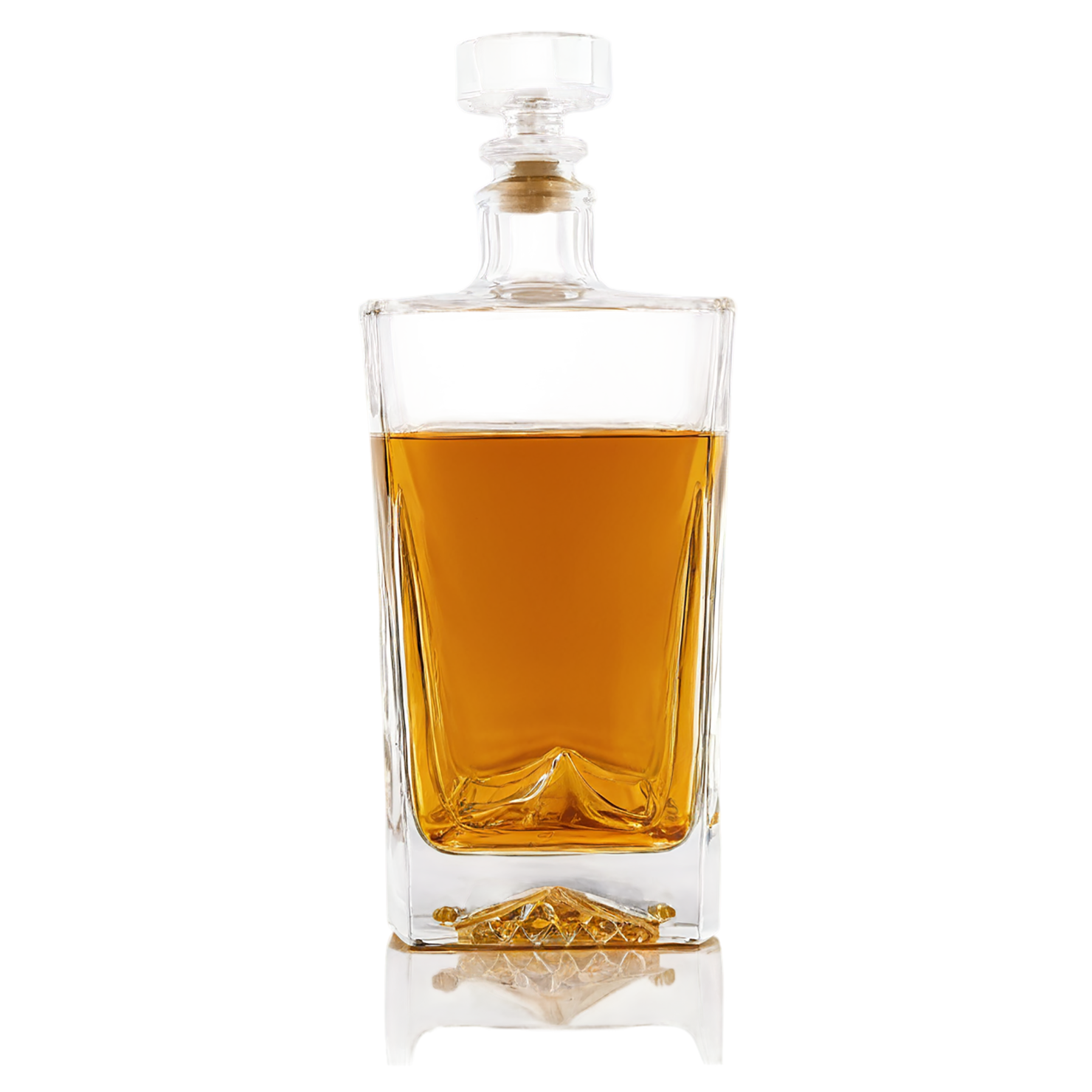 Glass bottle of whiskey beverage isolated on transparent background #2482