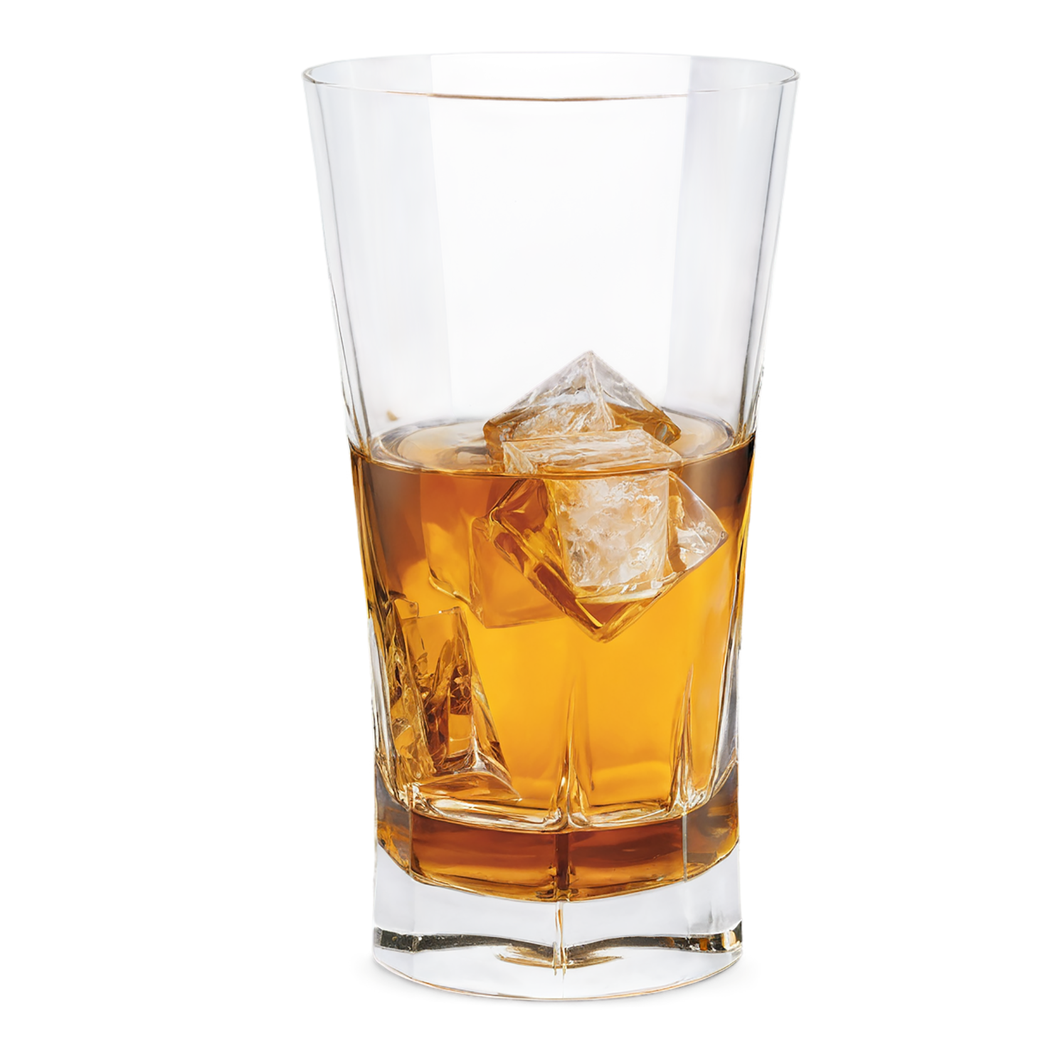 Glass of whiskey with ice cube beverage isolated on transparent background #2489