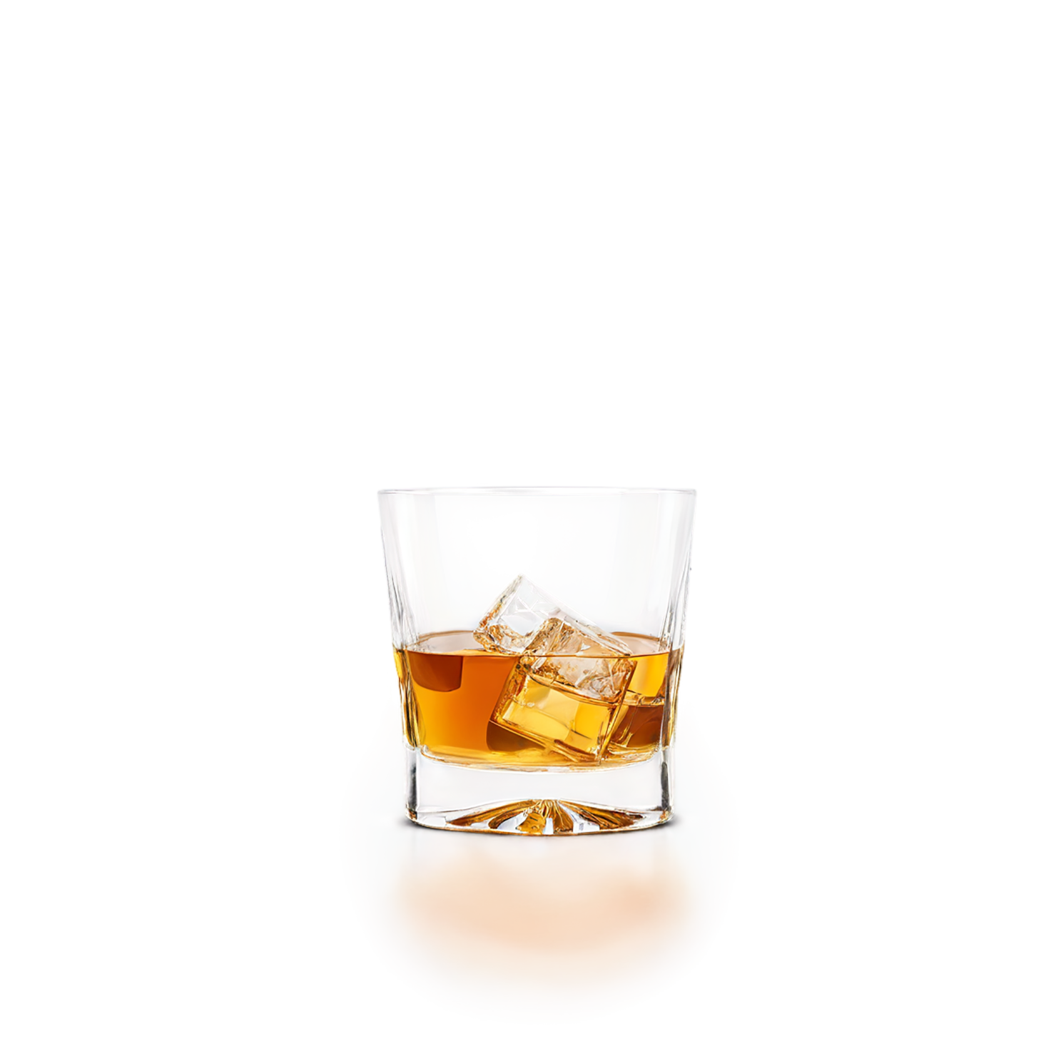 Glass of whiskey with ice cube beverage isolated on transparent background #2493