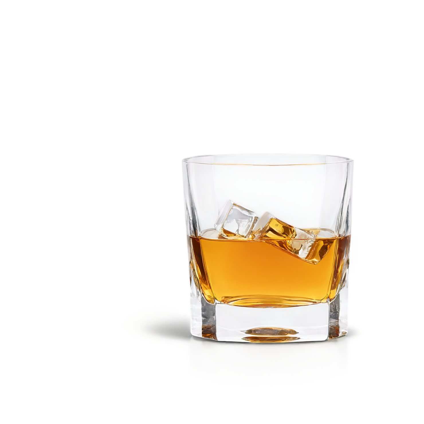 Glass of whiskey with ice cube beverage isolated on transparent background #2494
