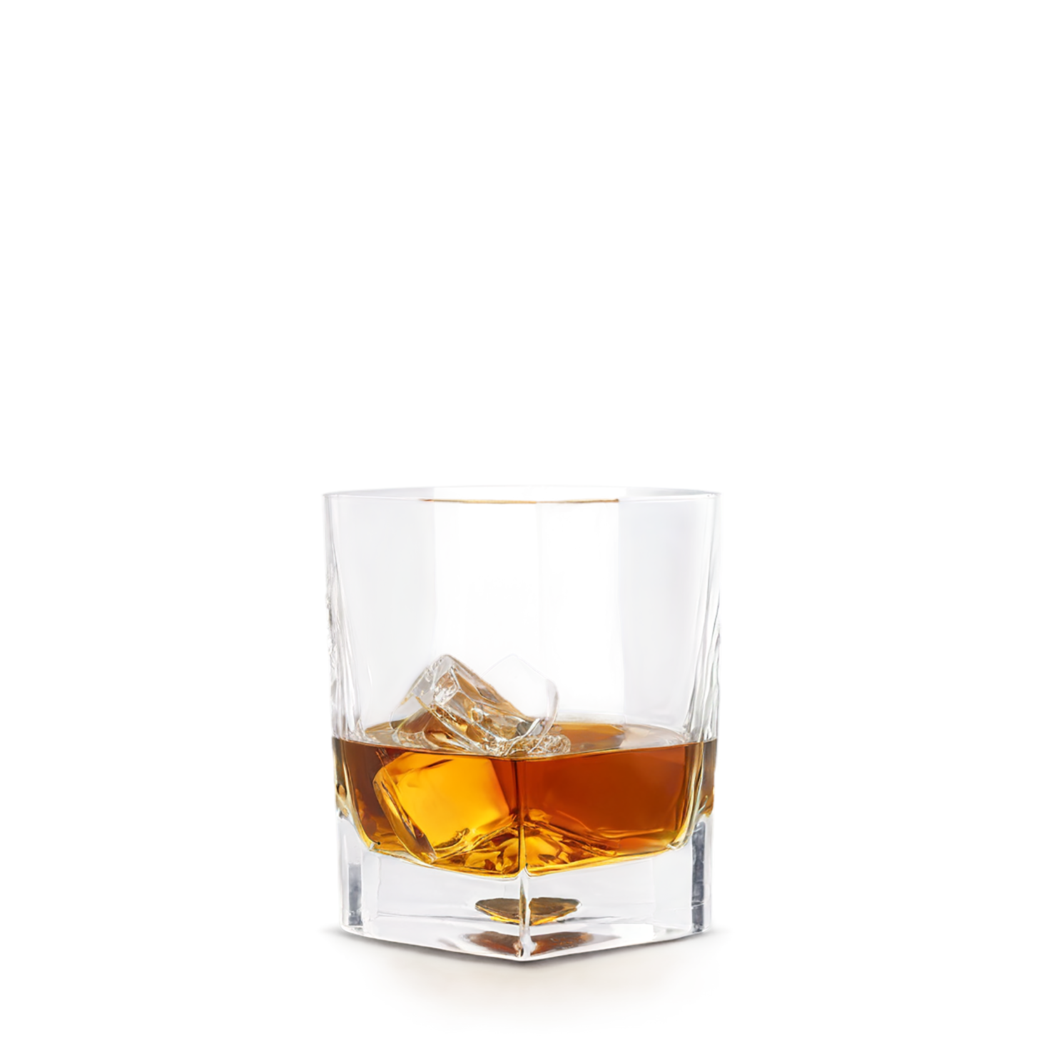 Glass of whiskey with ice cube beverage isolated on transparent background #2496