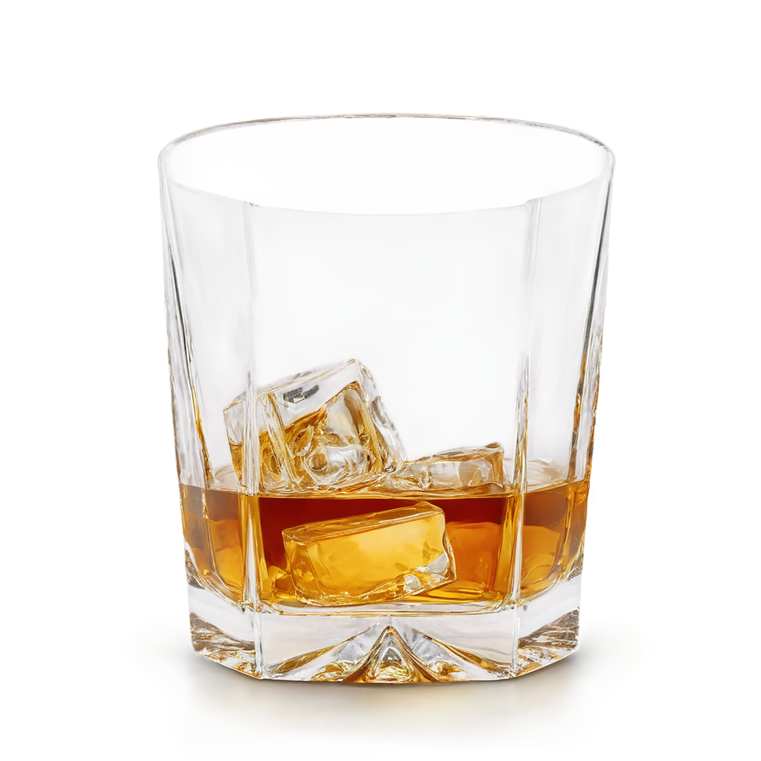 Glass of whiskey with ice cube beverage isolated on transparent background #2498