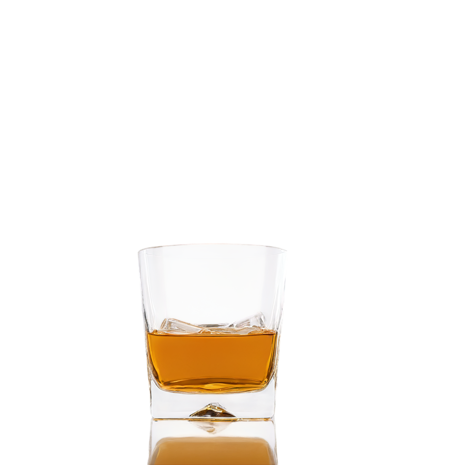 Glass of whiskey with ice cube beverage isolated on transparent background #2499