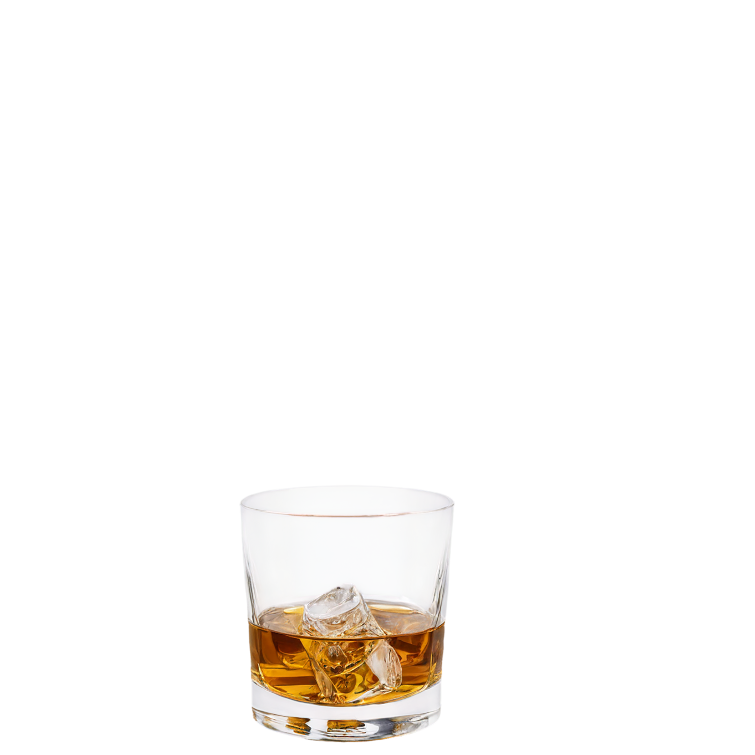 Glass of whiskey with ice cube beverage isolated on transparent background #2500
