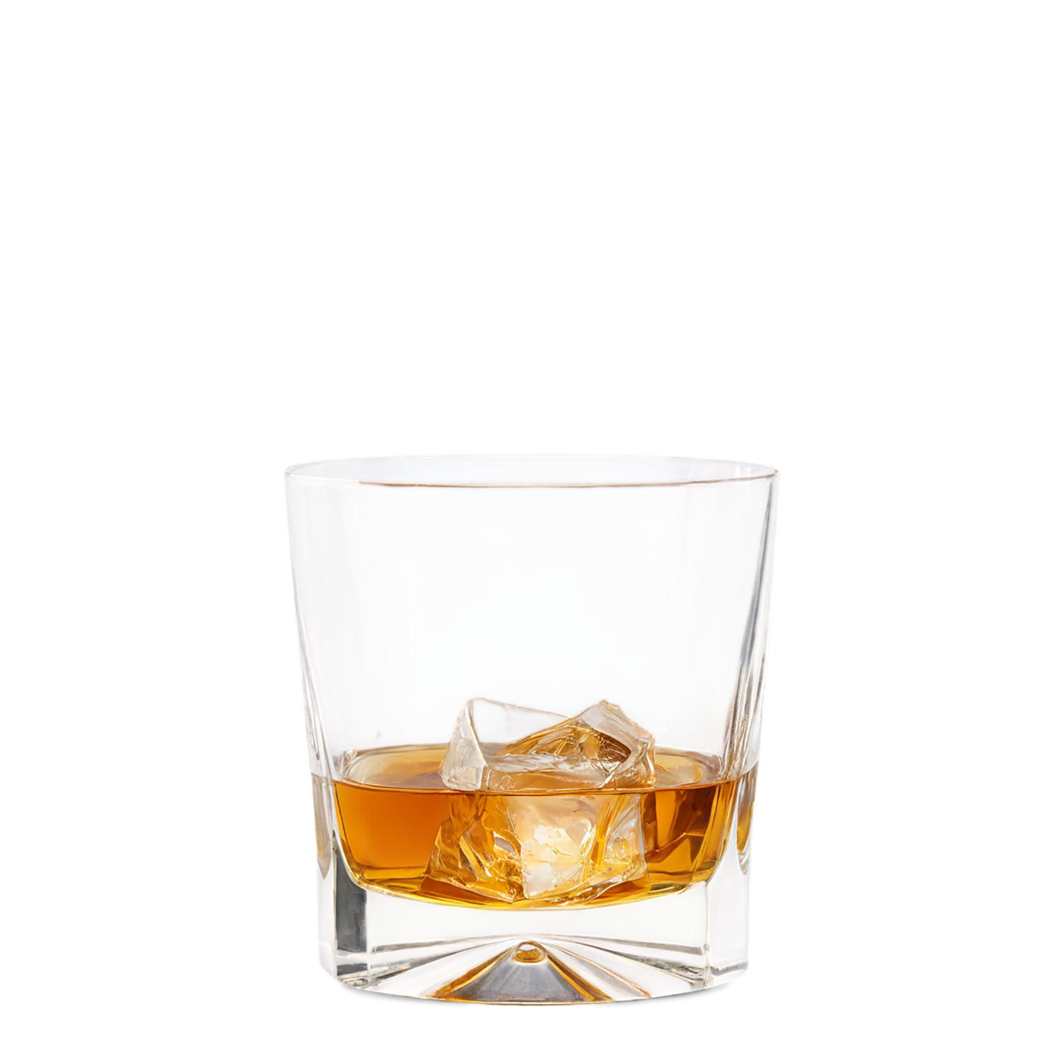 Glass of whiskey with ice cube beverage isolated on transparent background #2501