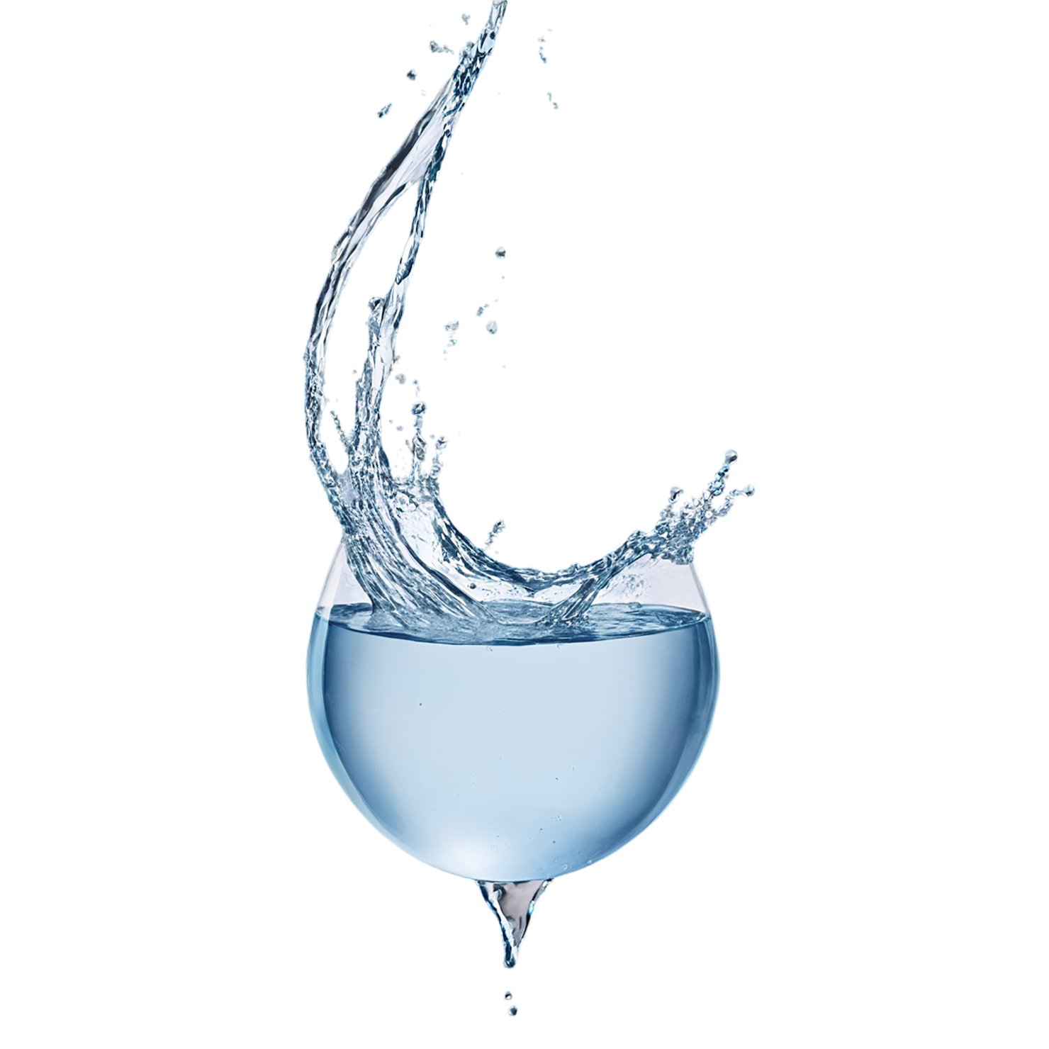 Glass of Water beverage isolated on transparent background #2536