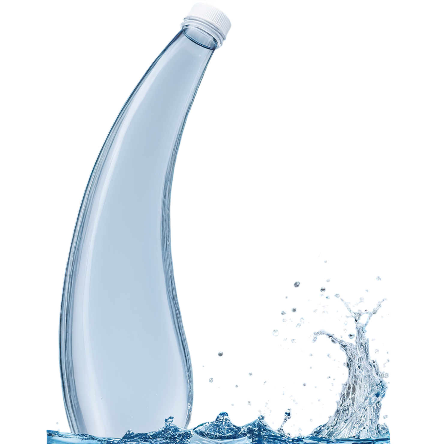 Glass bottle of Water beverage isolated on transparent background #2537