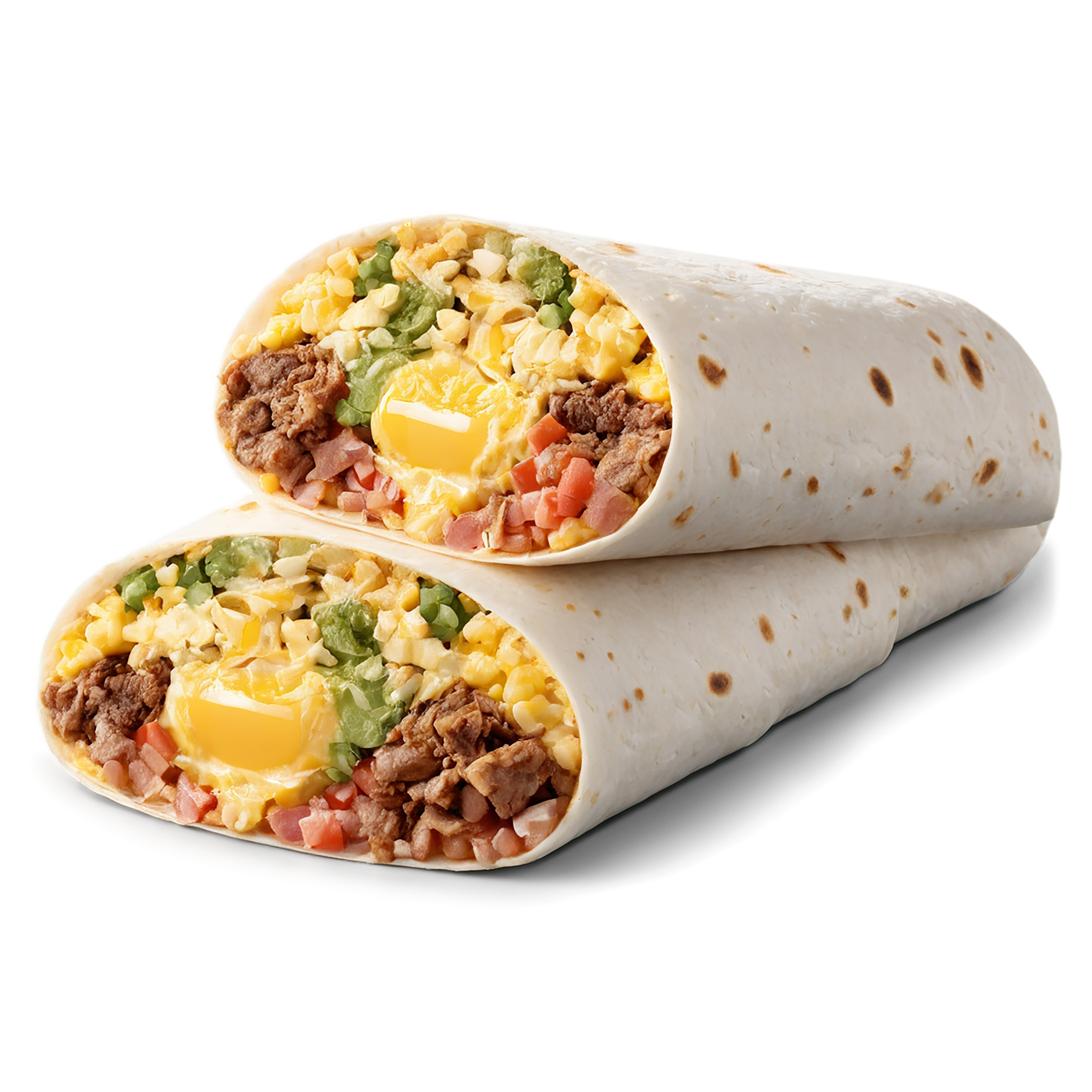 Breakfast burritos, breakfast foods isolated on transparent background #3244