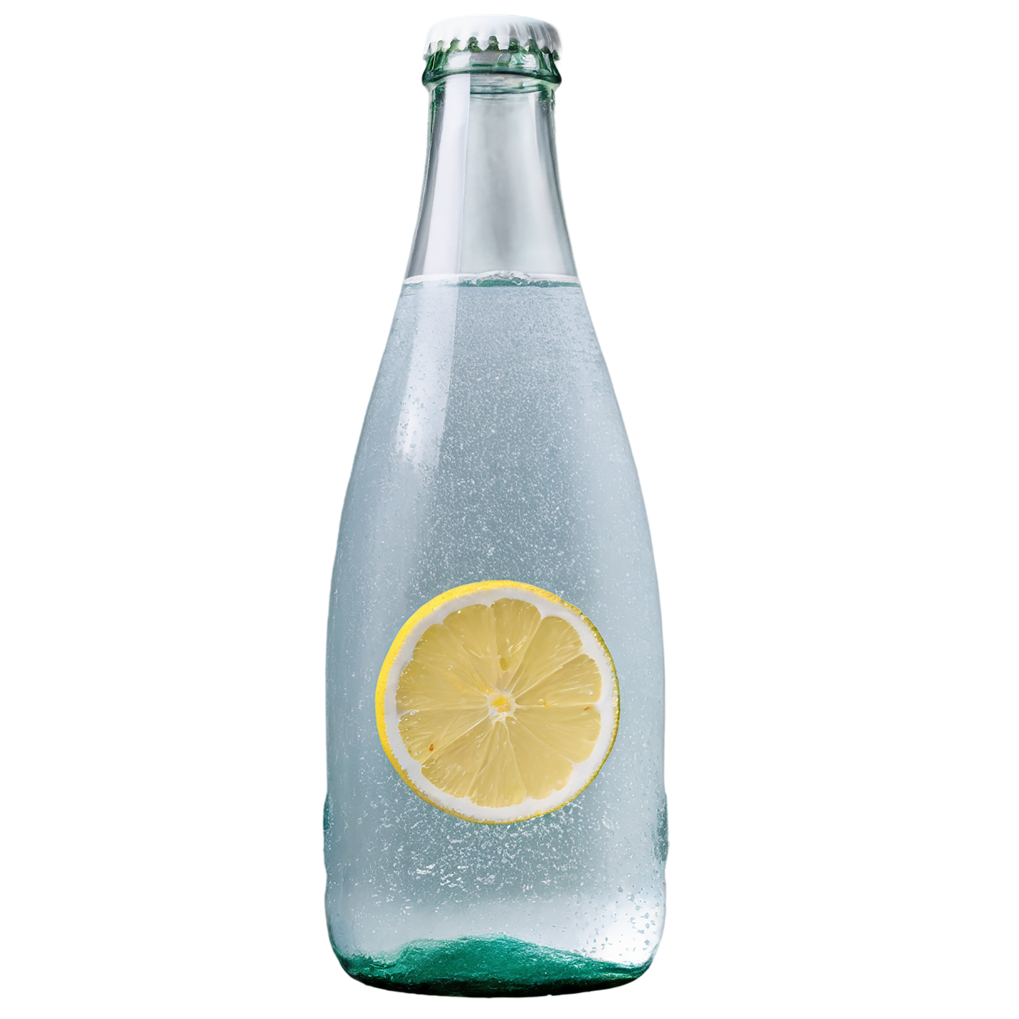 Bottle of Sparkling water with lime beverage isolated on transparent background #2592