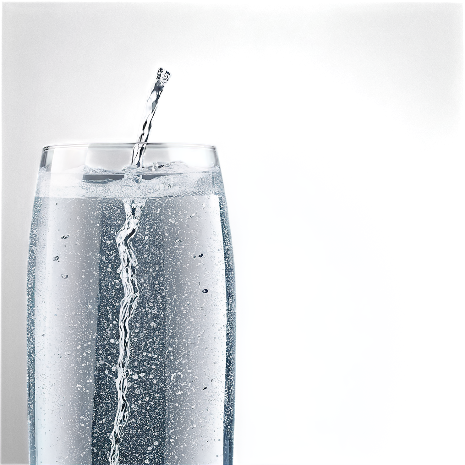 Glass of Sparkling water beverage isolated on transparent background #2596