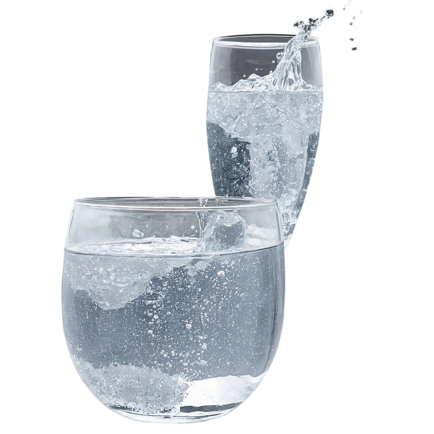 Glass of Sparkling water beverage isolated on transparent background #2598