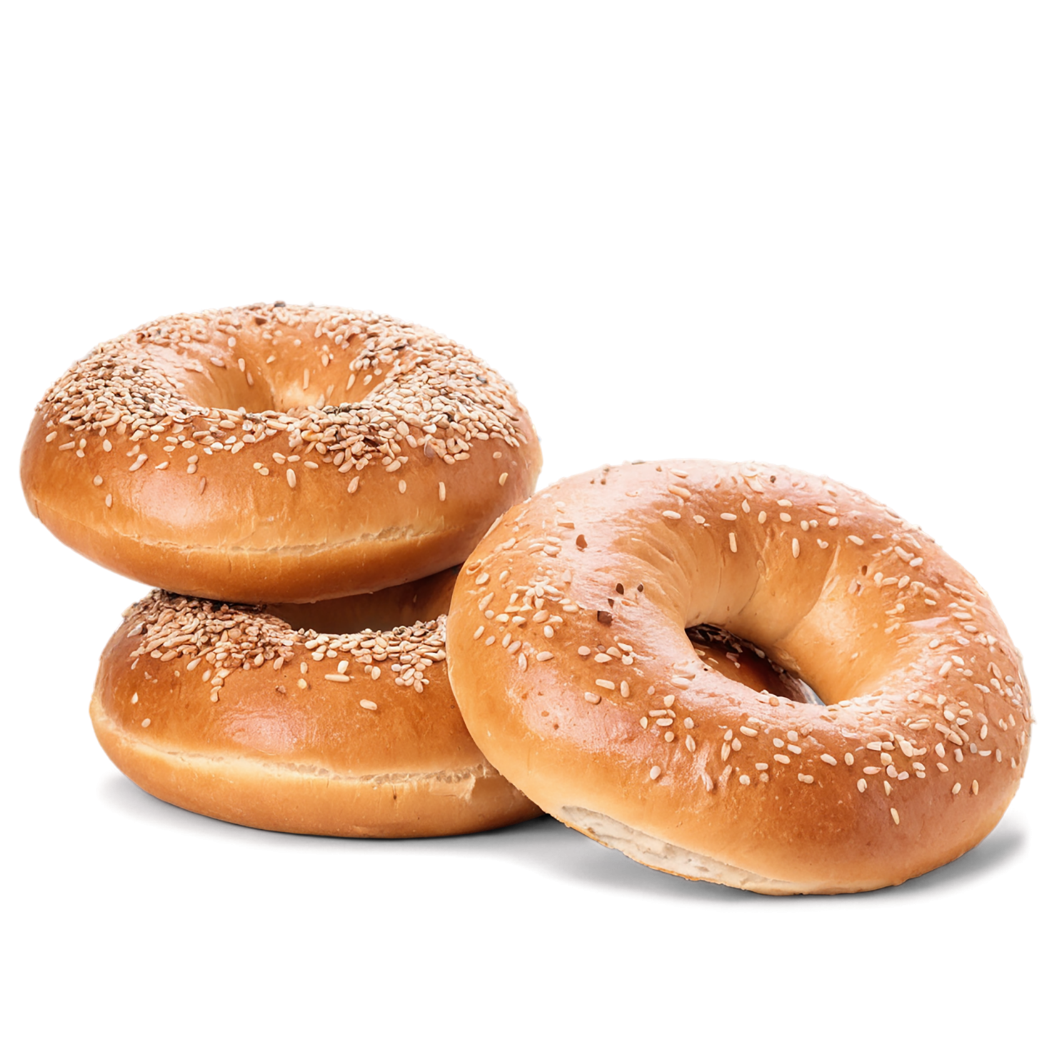 Bagels with sesame seeds baked goods isolated on transparent background #2608