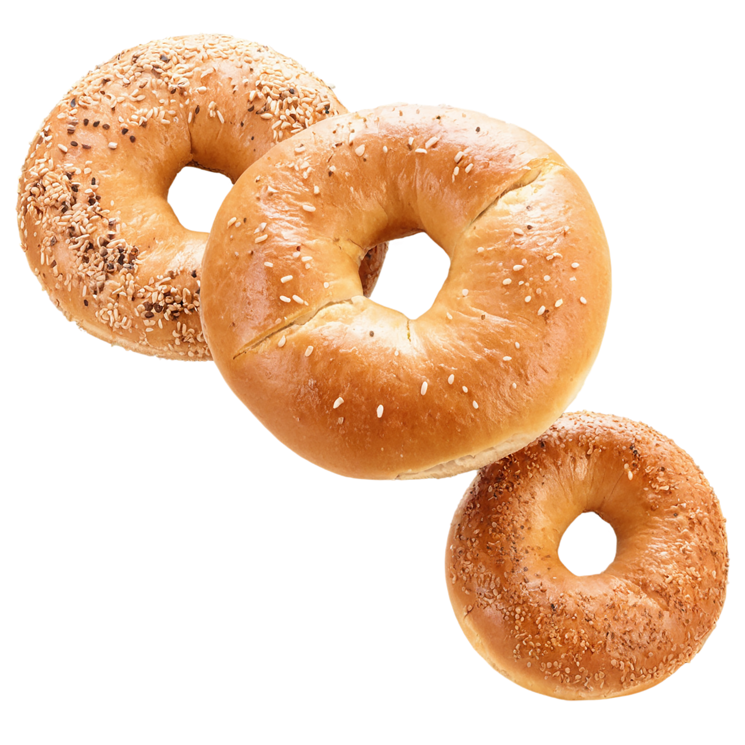 Bagels with sesame seeds baked goods isolated on transparent background #2611