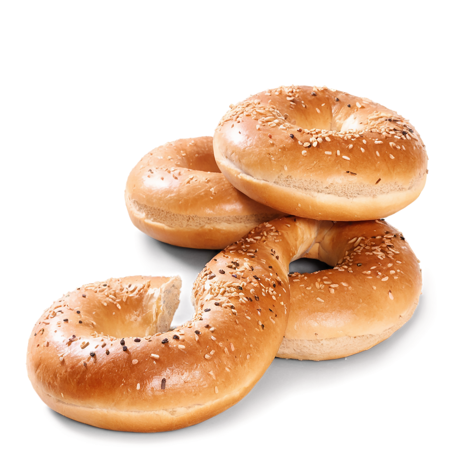 Bagels with sesame seeds baked goods isolated on transparent background #2615