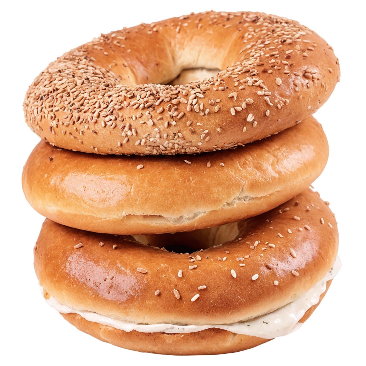 Bagels with sesame seeds baked goods isolated on transparent background #2620
