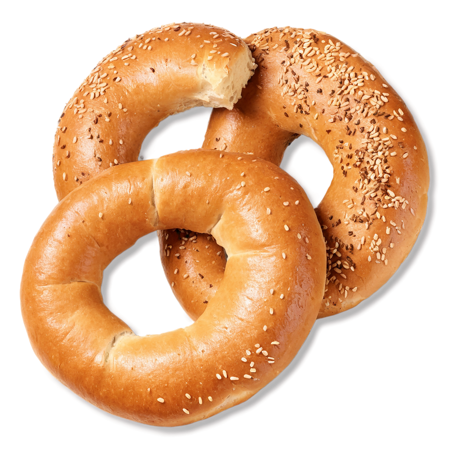 Bagels with sesame seeds baked goods isolated on transparent background #2624