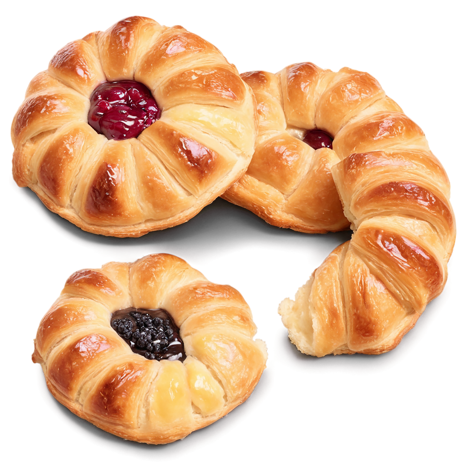 Danish pastries baked goods isolated on transparent background #2876