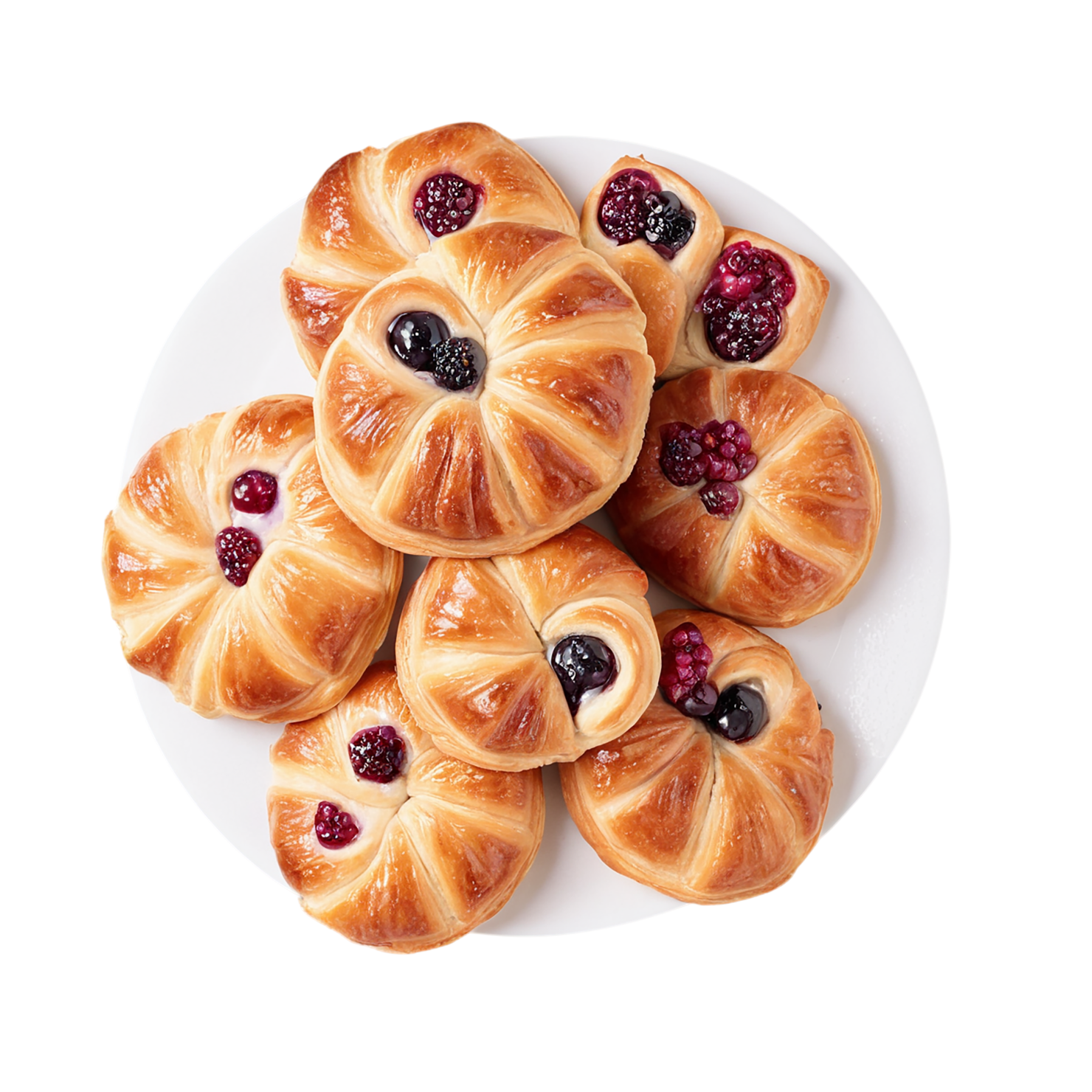 Danish pastries baked goods isolated on transparent background #2879