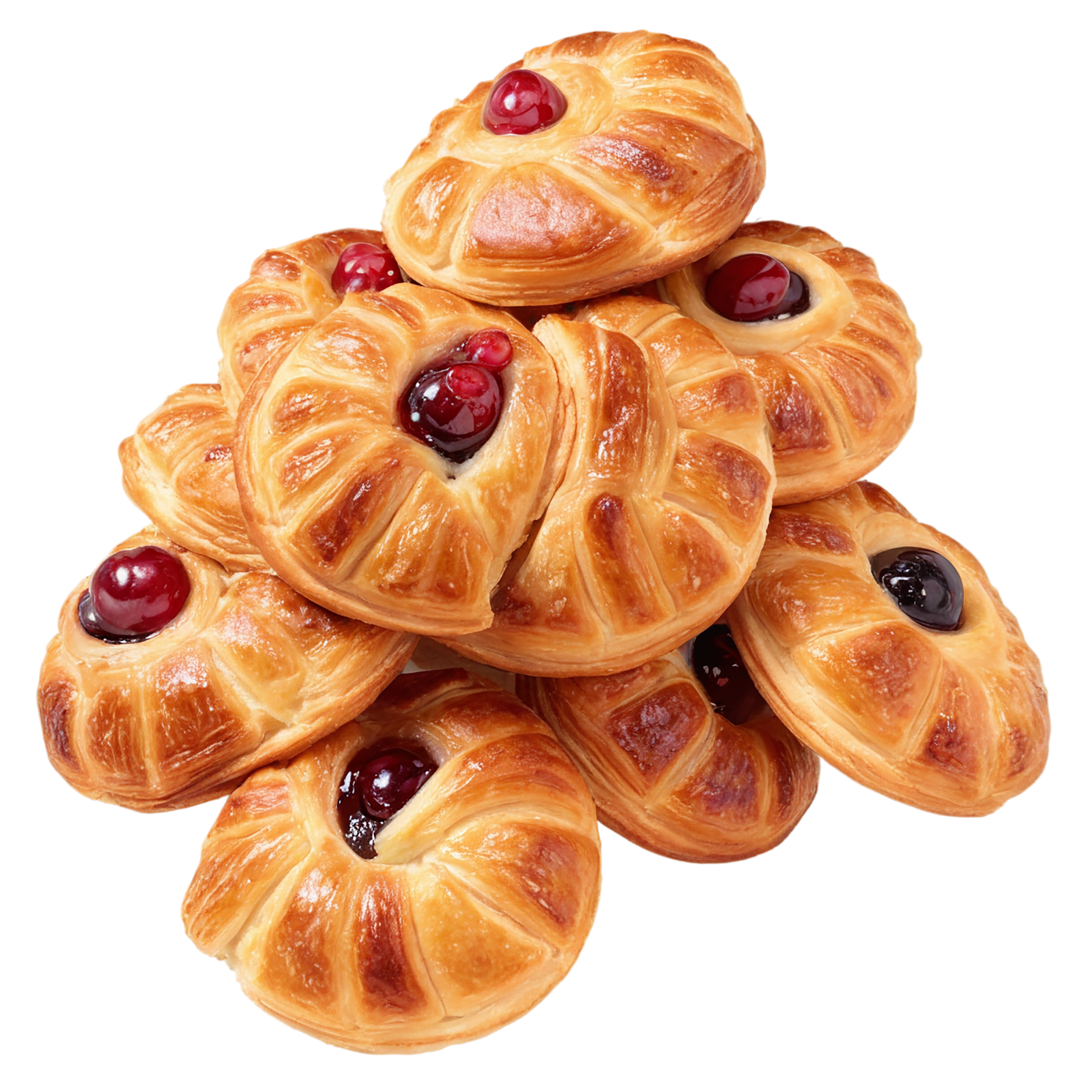 Danish pastries baked goods isolated on transparent background #2895