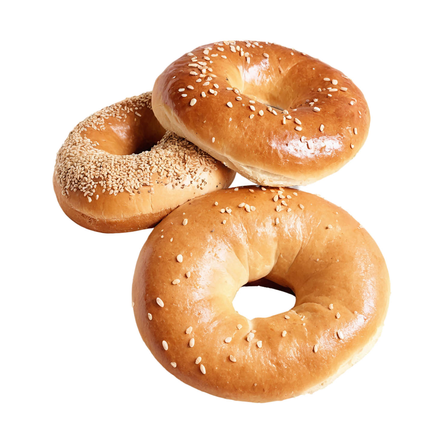 Bagels with sesame seeds breakfast foods isolated on transparent background #3197