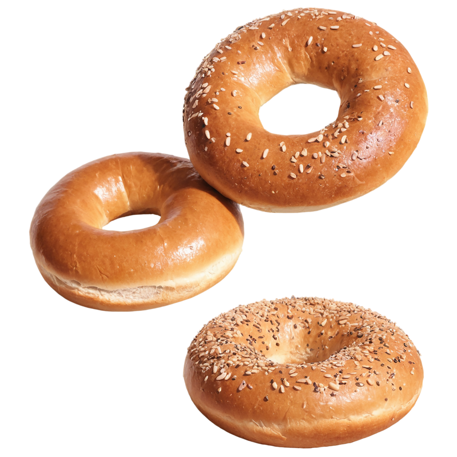 Bagels with sesame seeds breakfast foods isolated on transparent background #3198