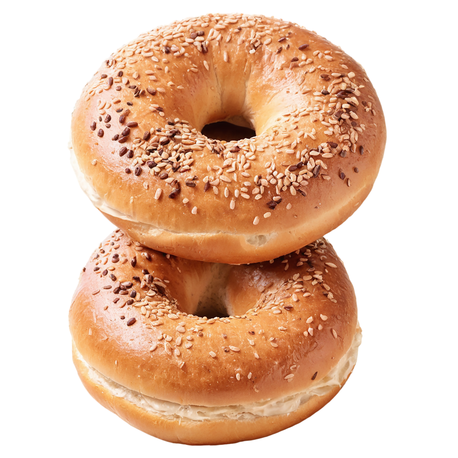 Bagels with sesame seeds breakfast foods isolated on transparent background #3202