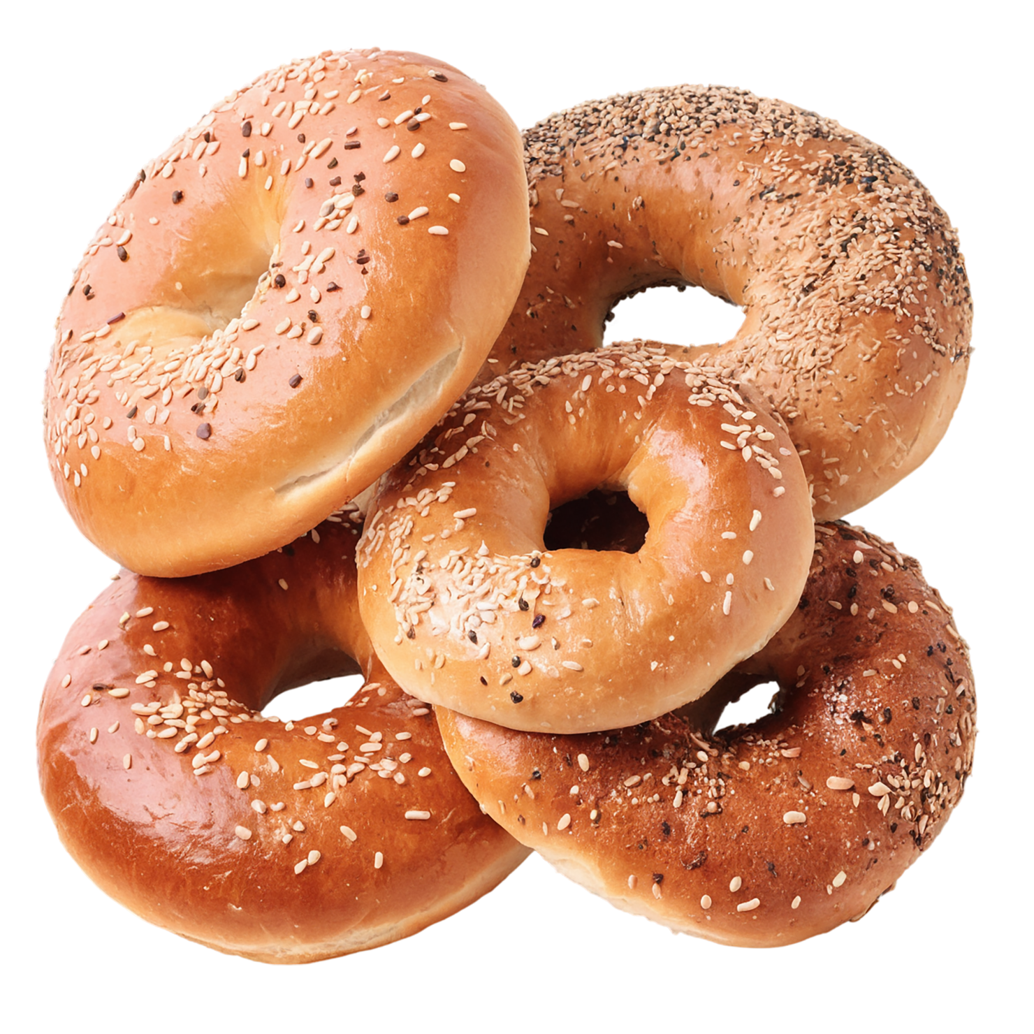 Bagels with sesame seeds breakfast foods isolated on transparent background #3205